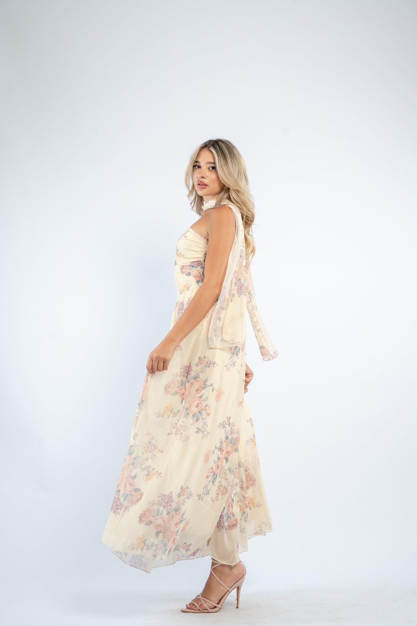 Floral scarf dress