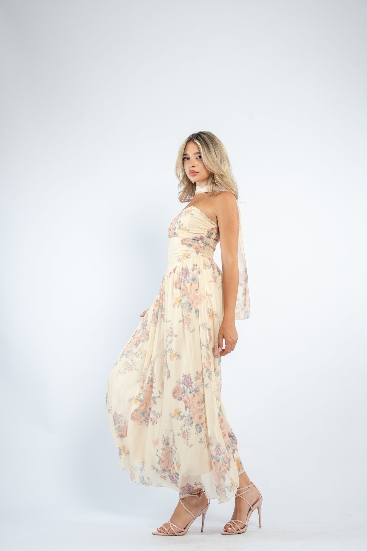 Floral scarf dress