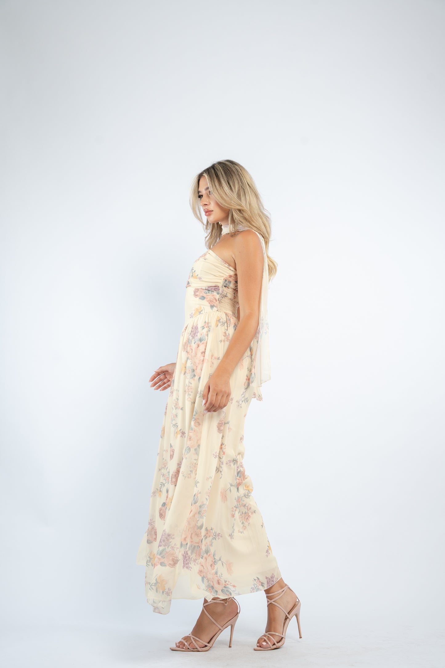 Floral scarf dress