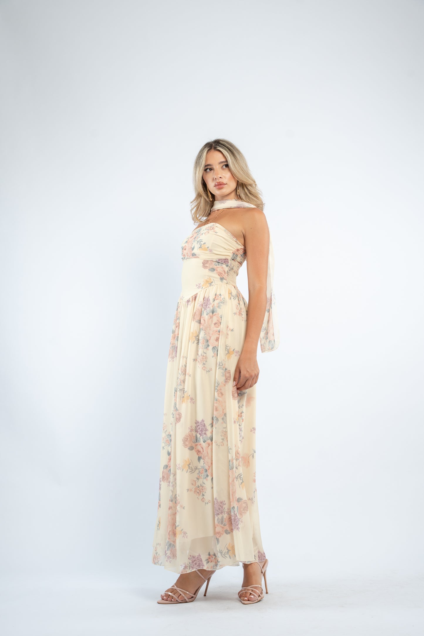 Floral scarf dress