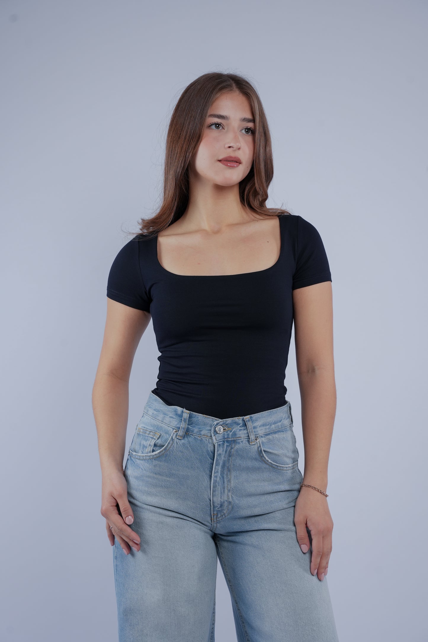 Square neck top