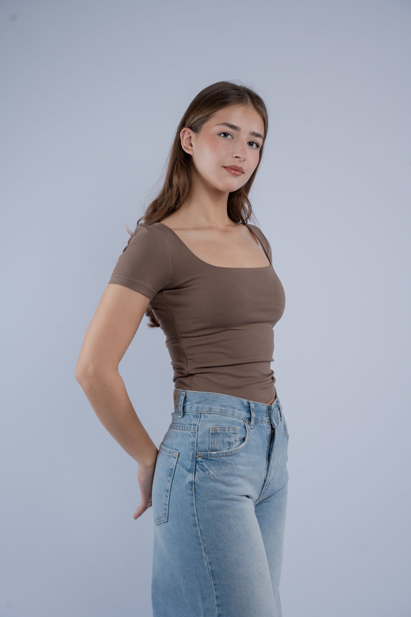 Square neck top