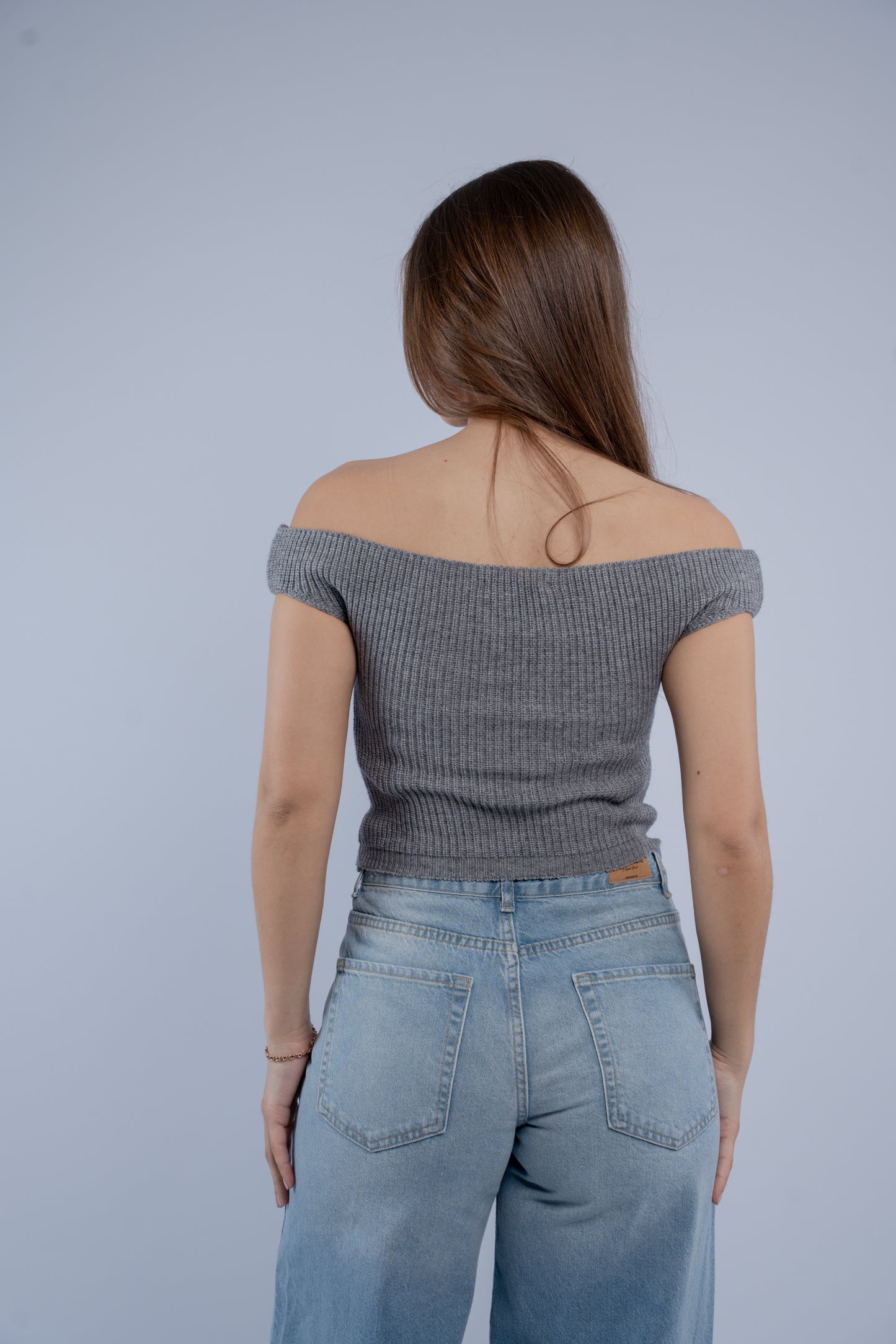 Off-shoulder knit top