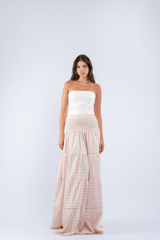 Gingham convertible skirt