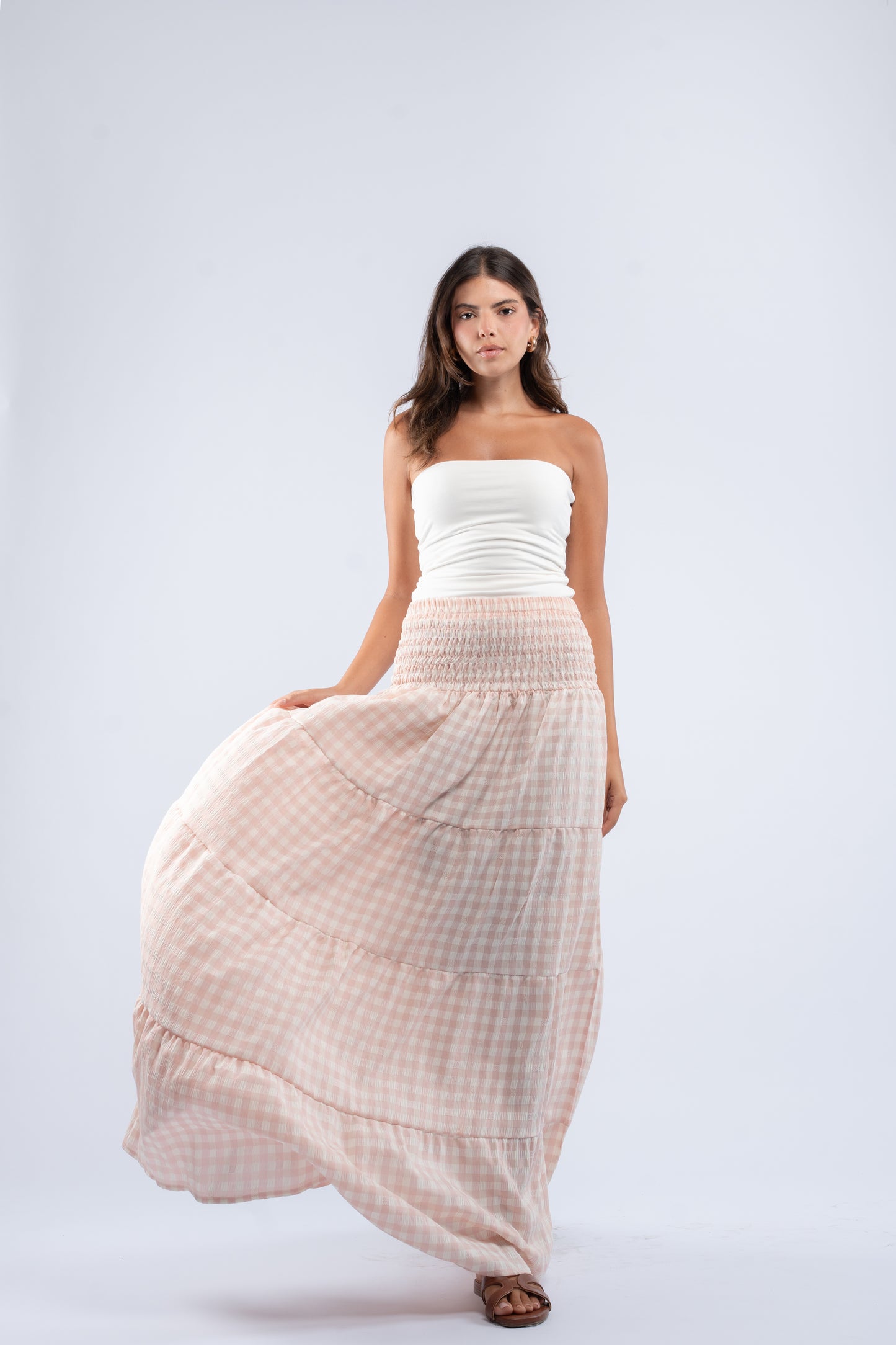 Gingham convertible skirt