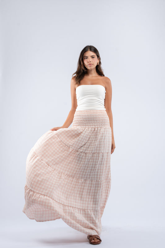 Gingham convertible skirt