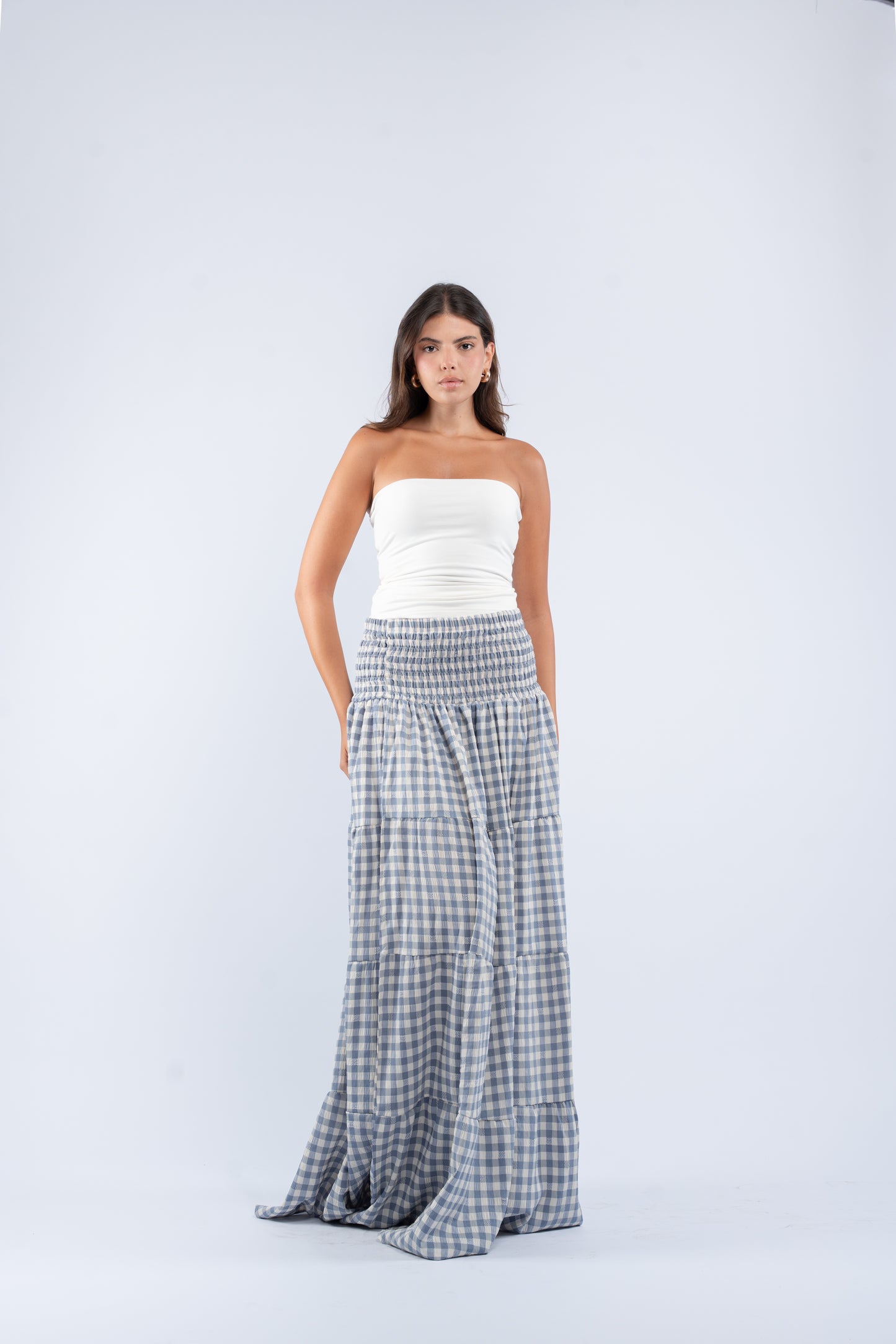 Gingham convertible skirt