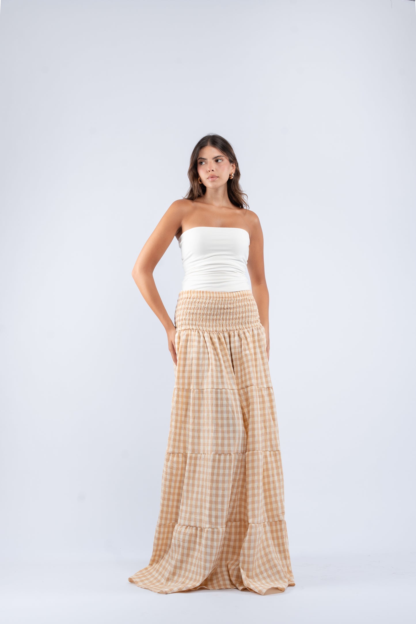 Gingham convertible skirt