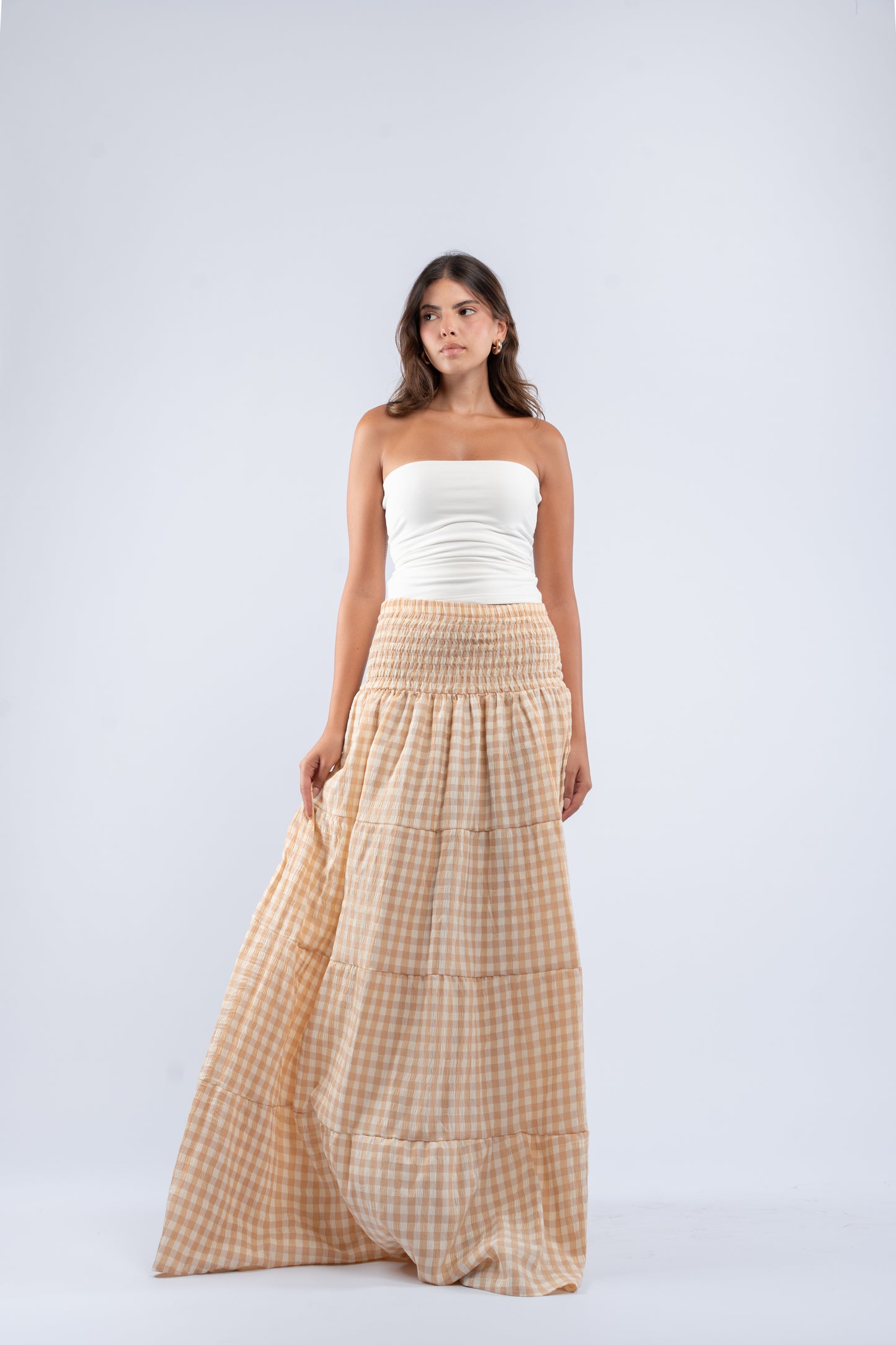Gingham convertible skirt