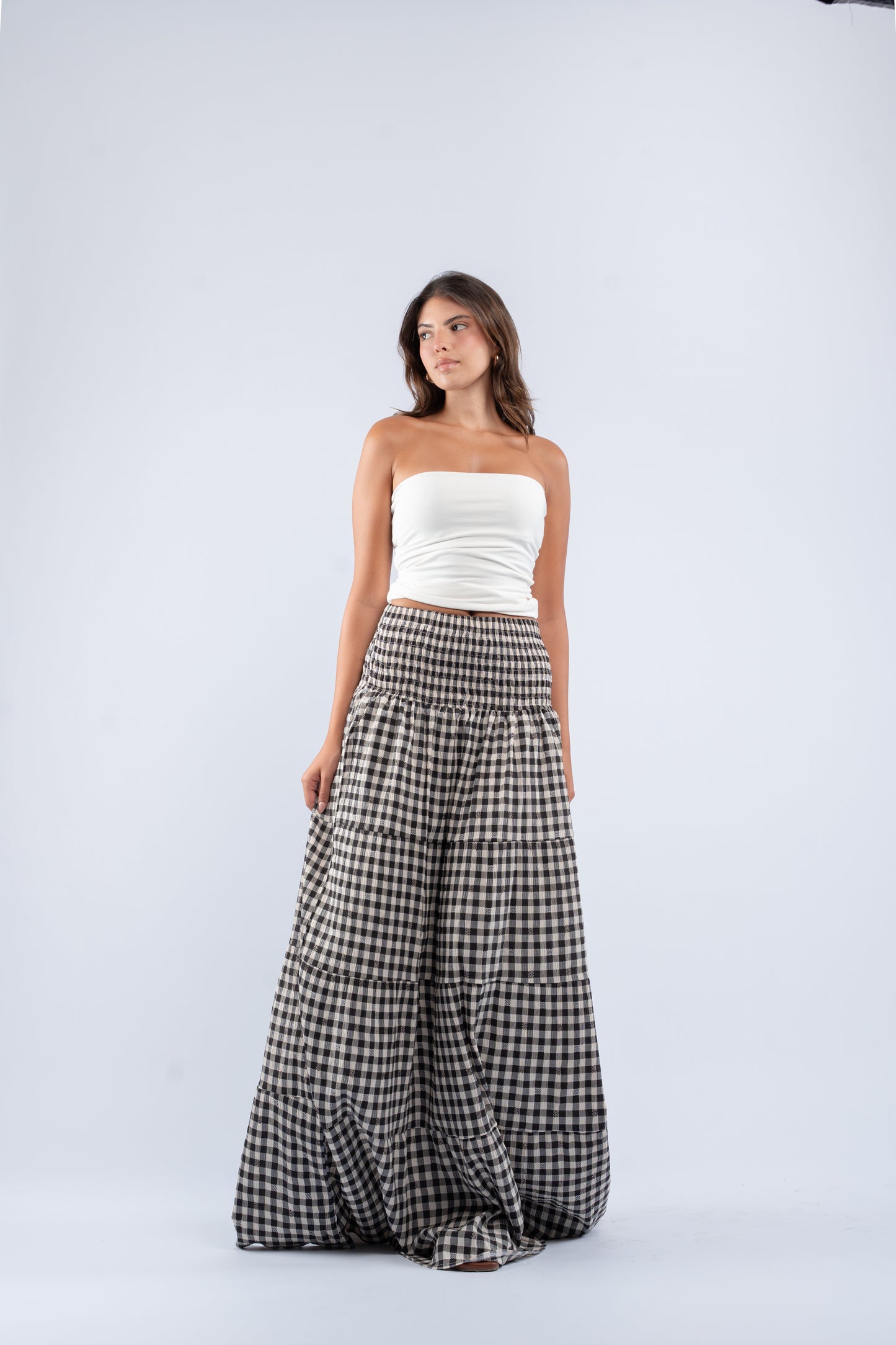 Gingham convertible skirt