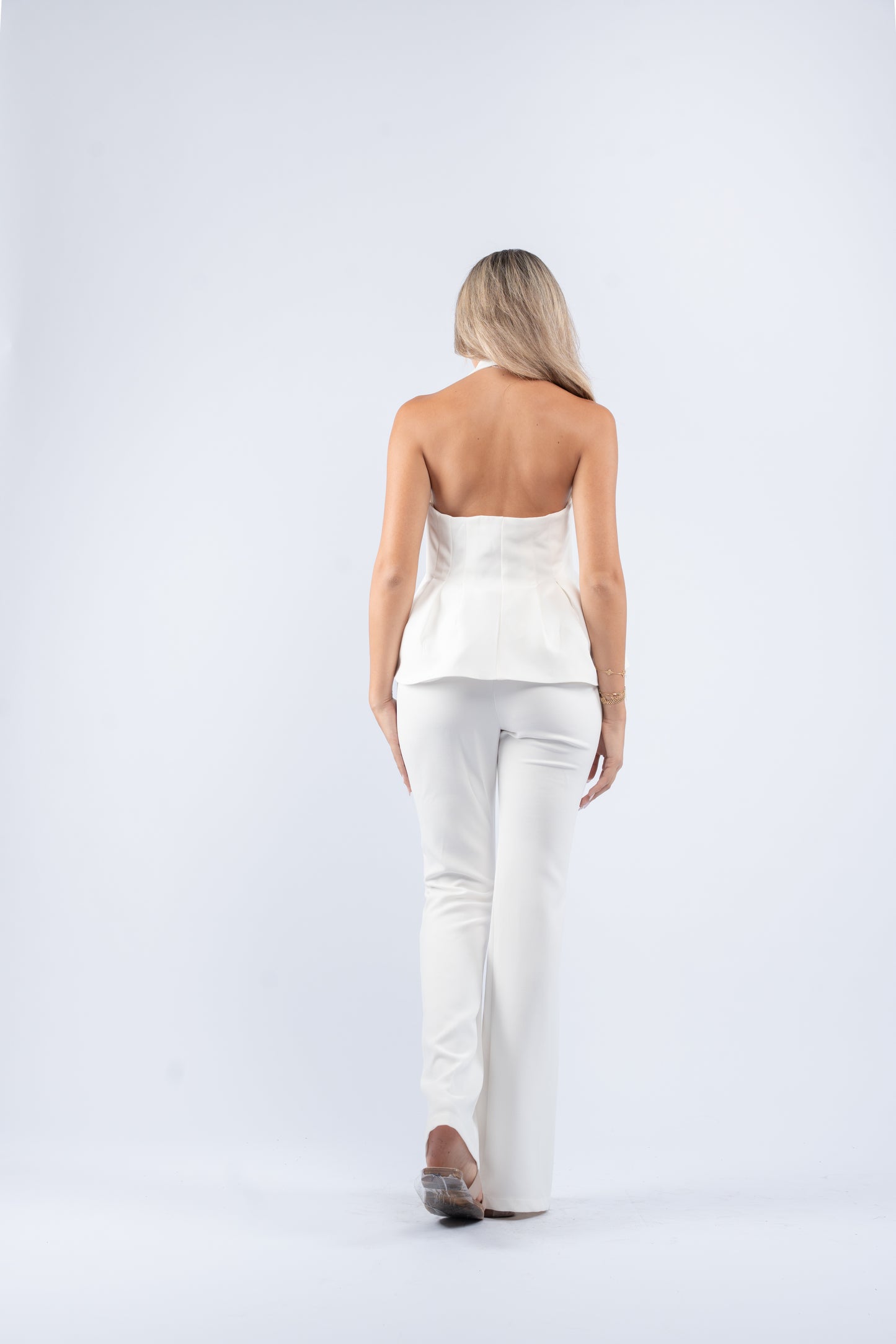 Buttoned halter set