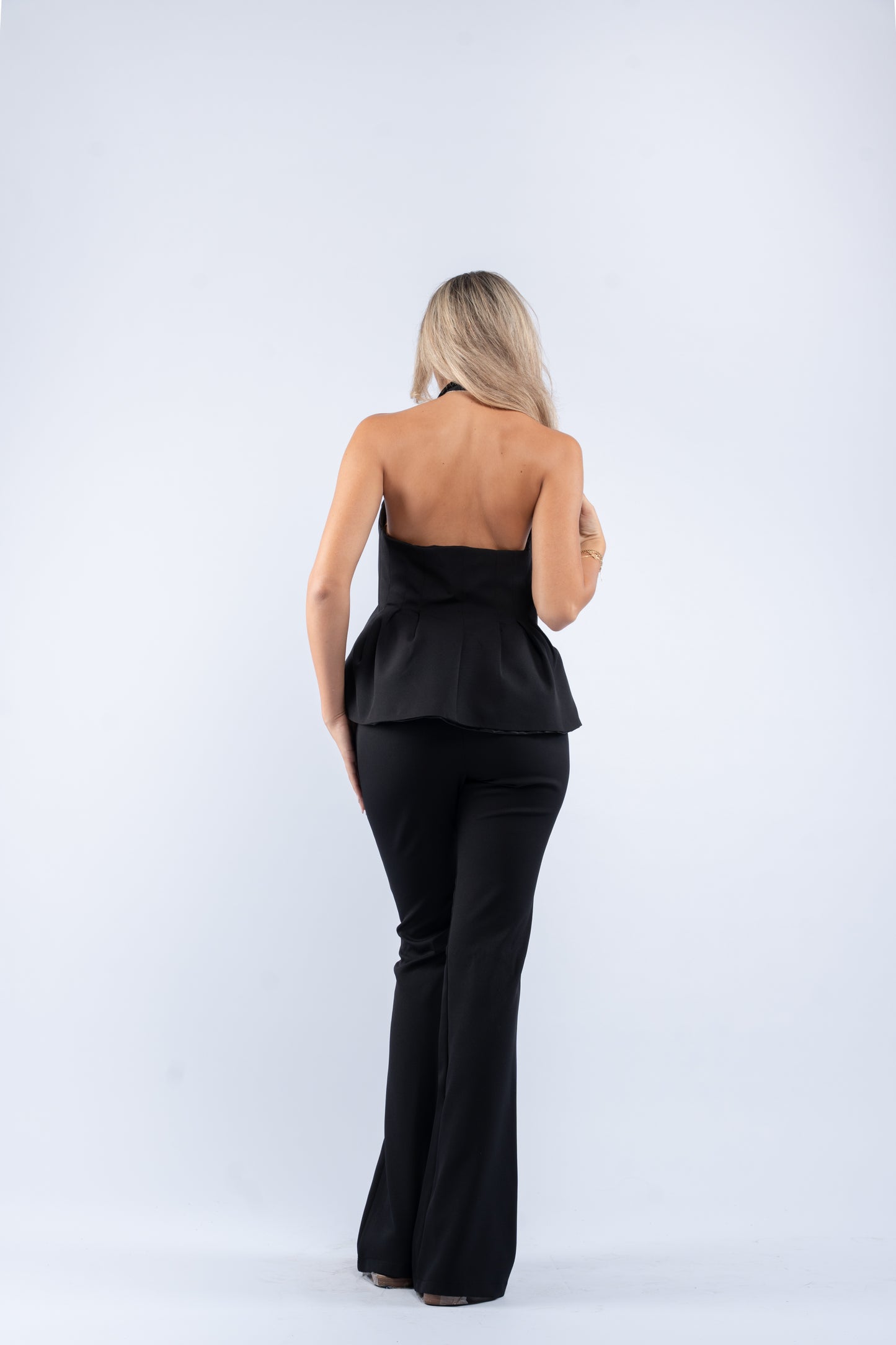 Buttoned halter set