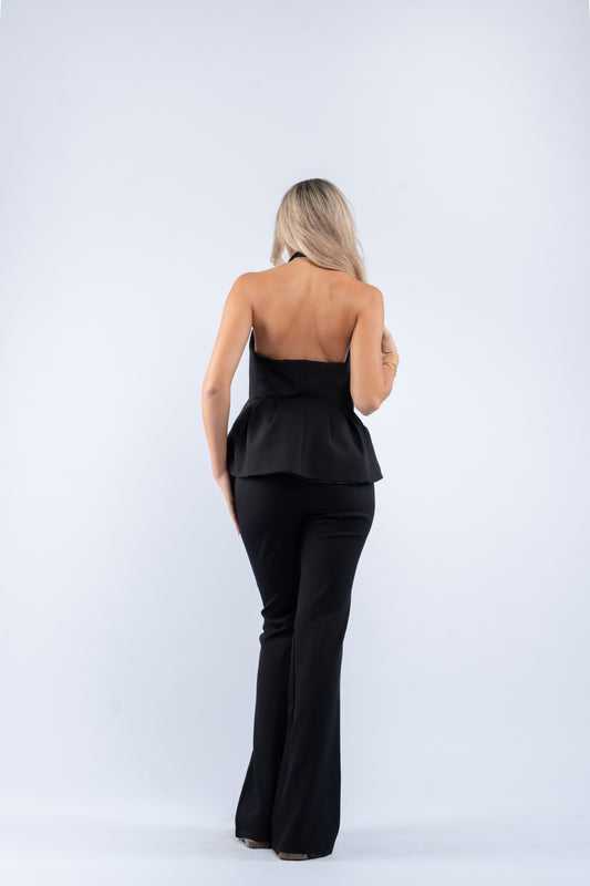 Buttoned halter set
