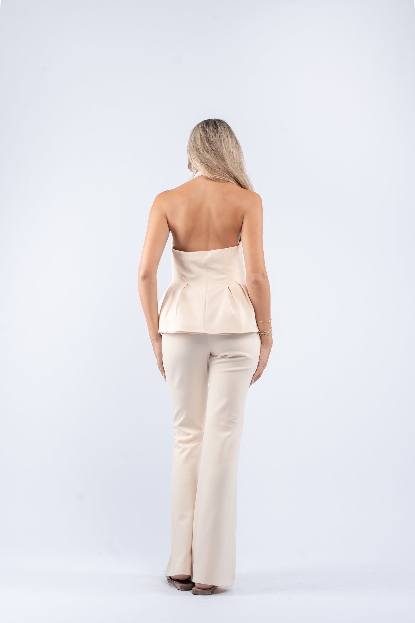 Buttoned halter set