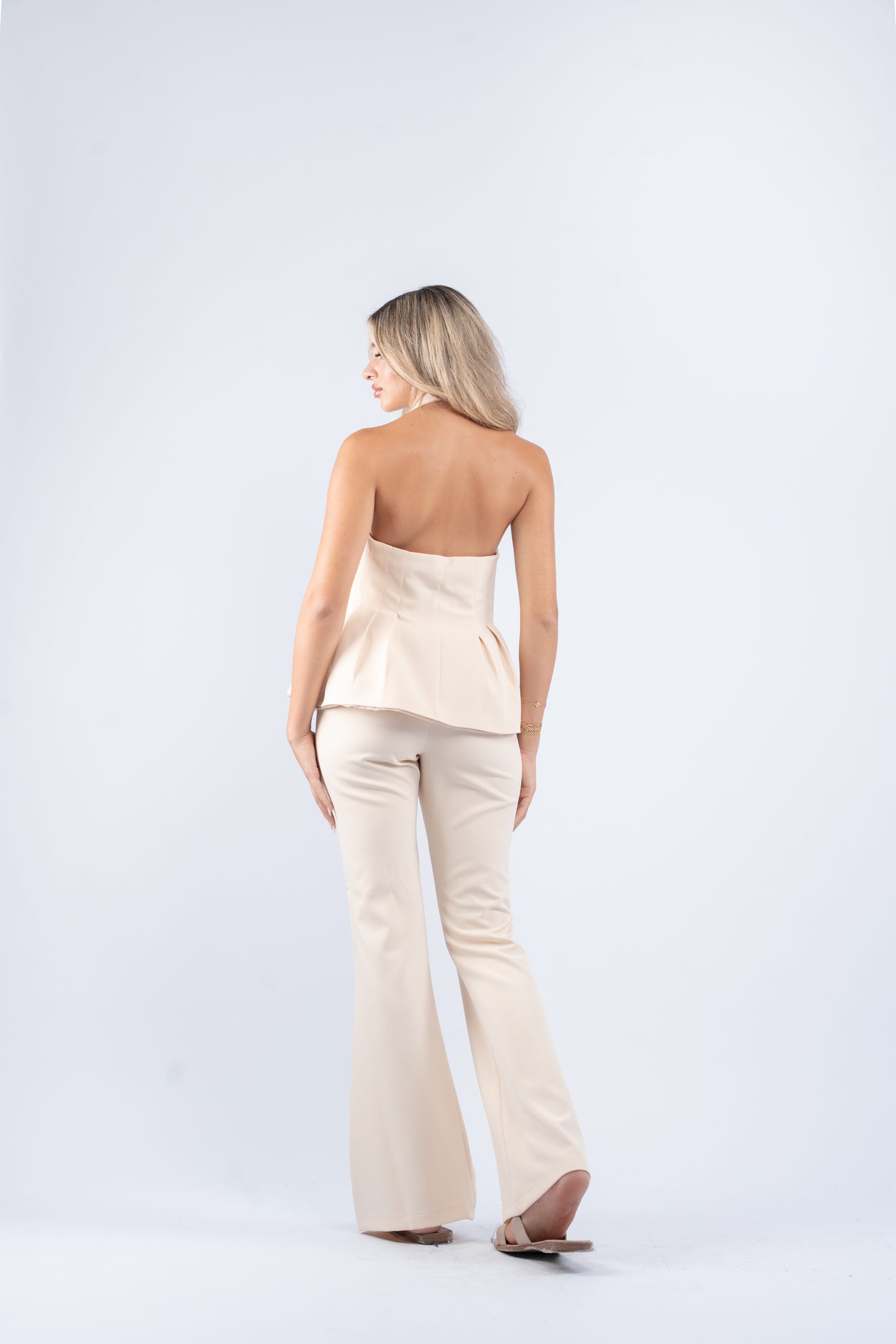 Buttoned halter set