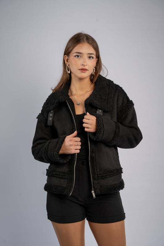 Suede shearling jacket