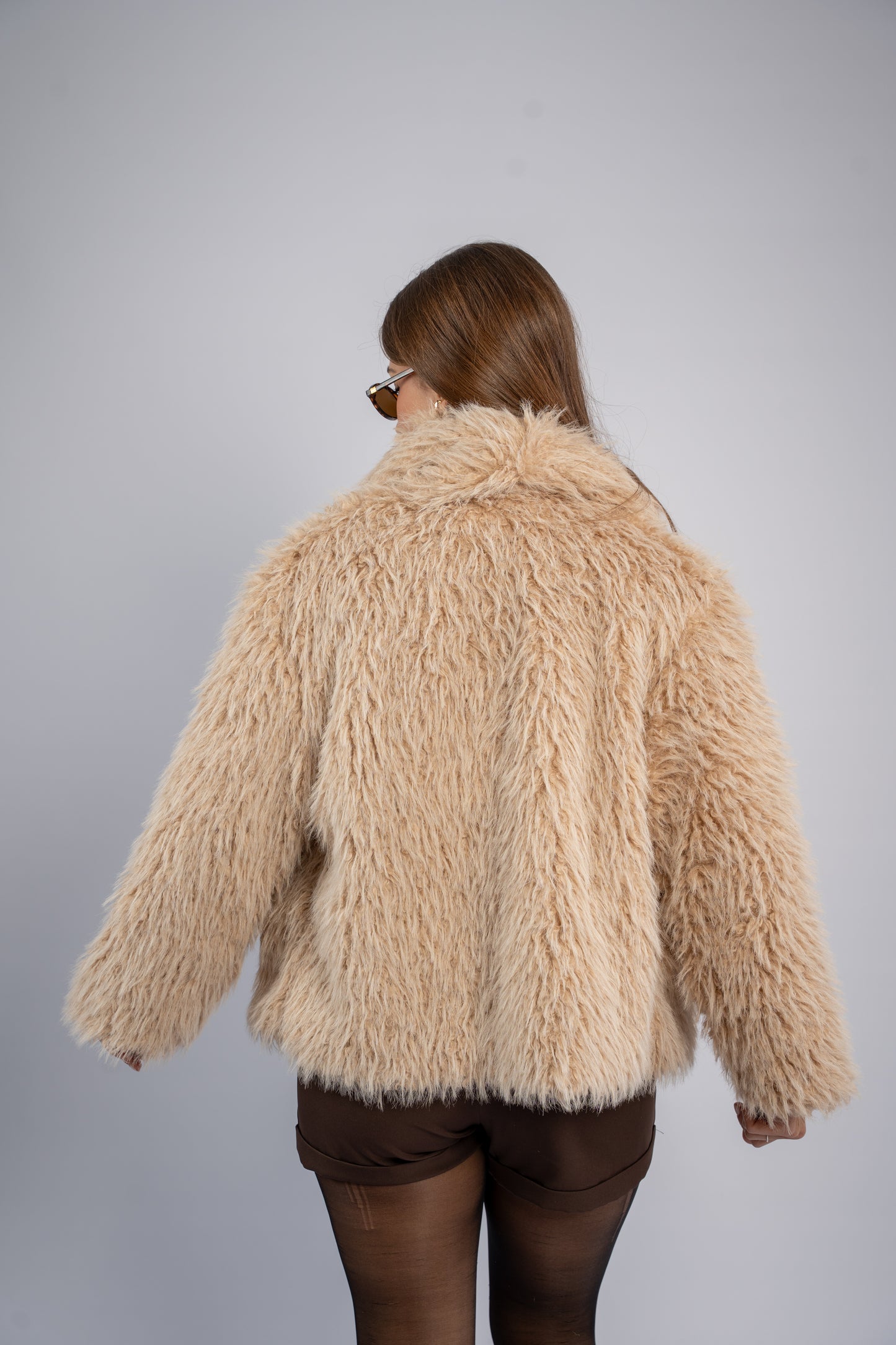 Bouclé faux fur jacket