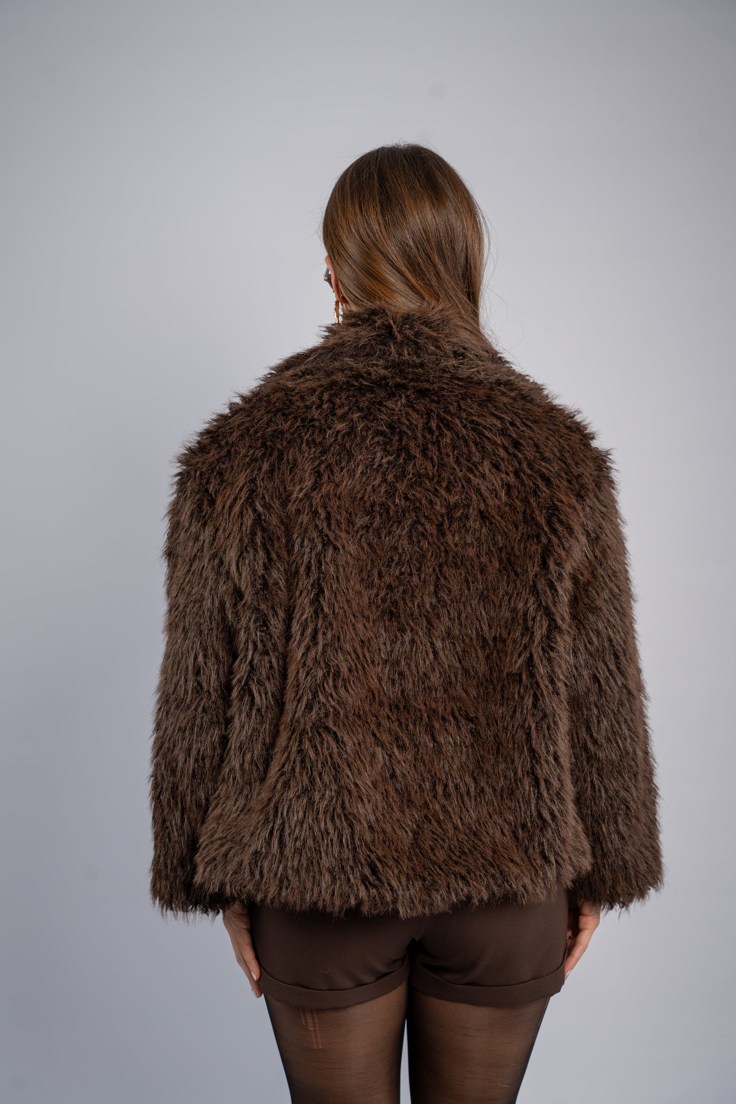 Bouclé faux fur jacket