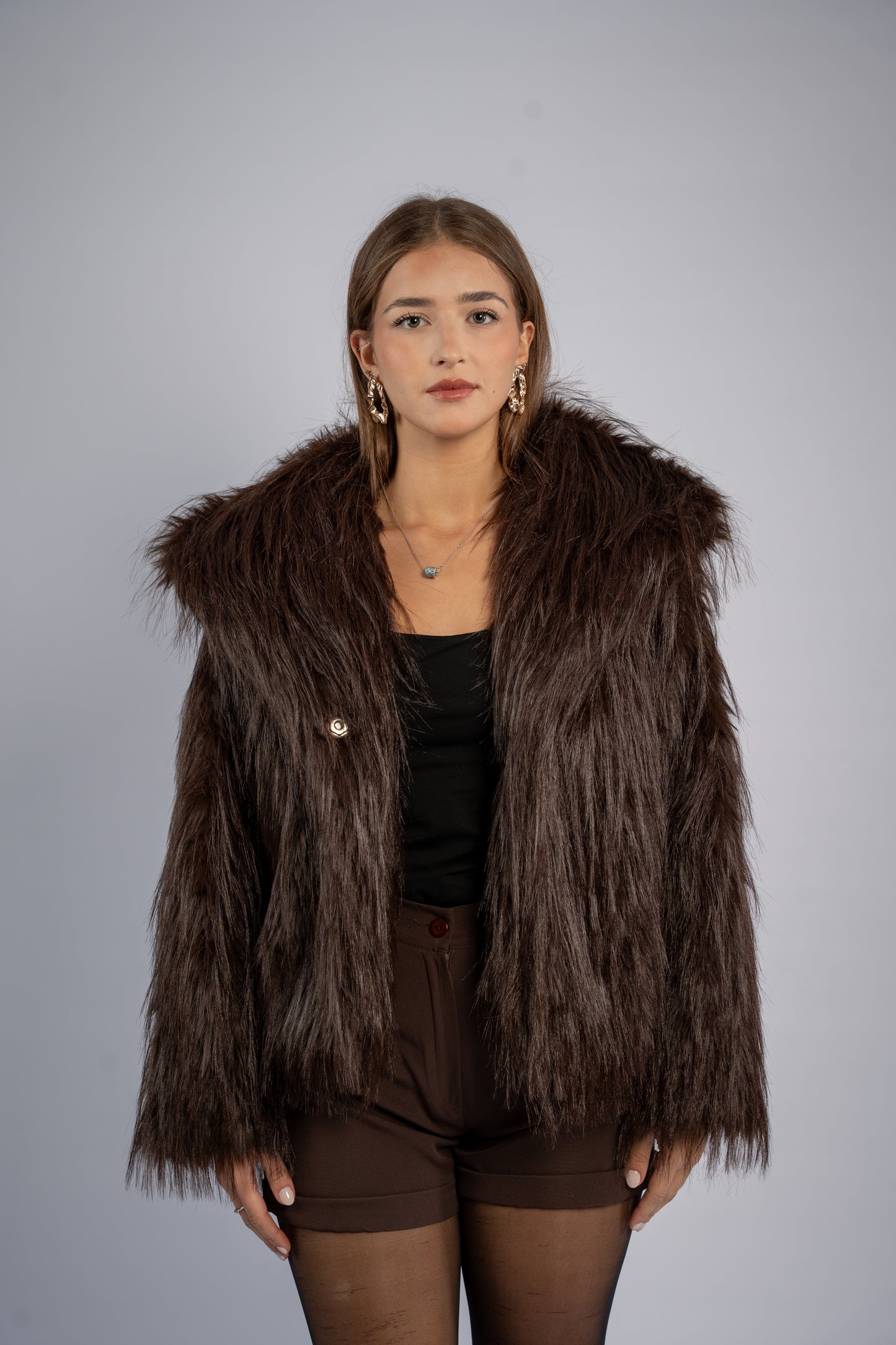 Shaggy faux fur jacket