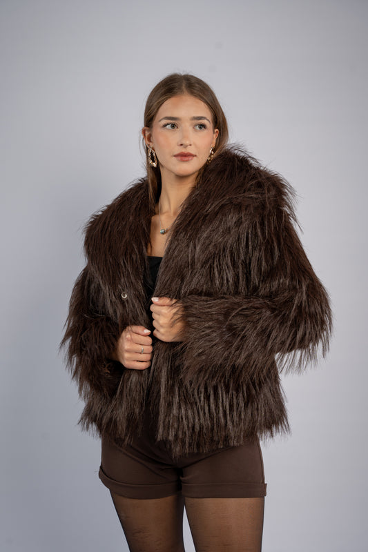 Shaggy faux fur jacket