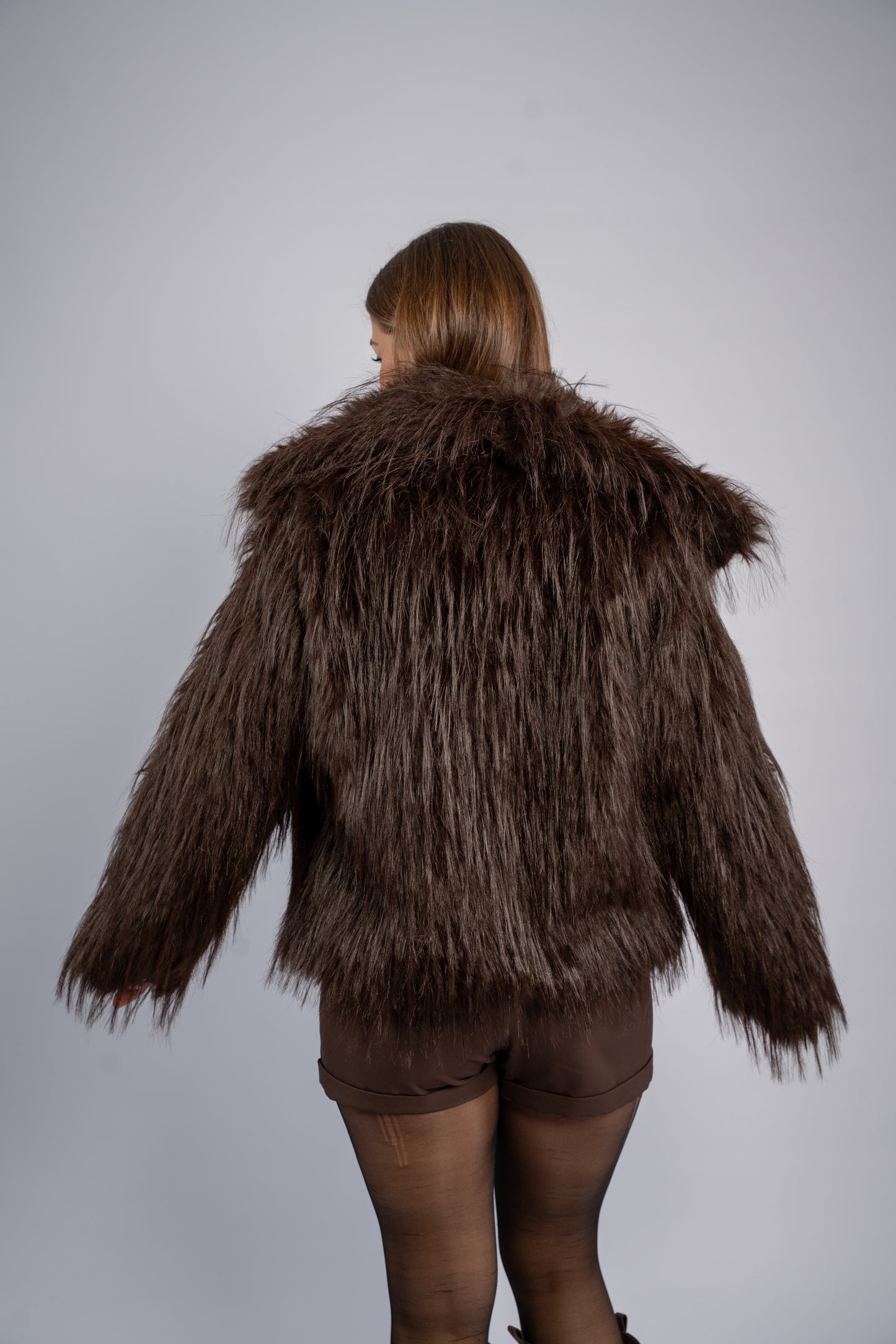 Shaggy faux fur jacket