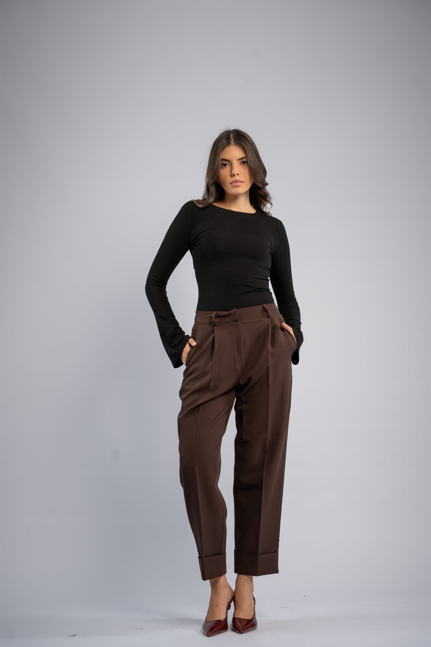 Straight leg trousers