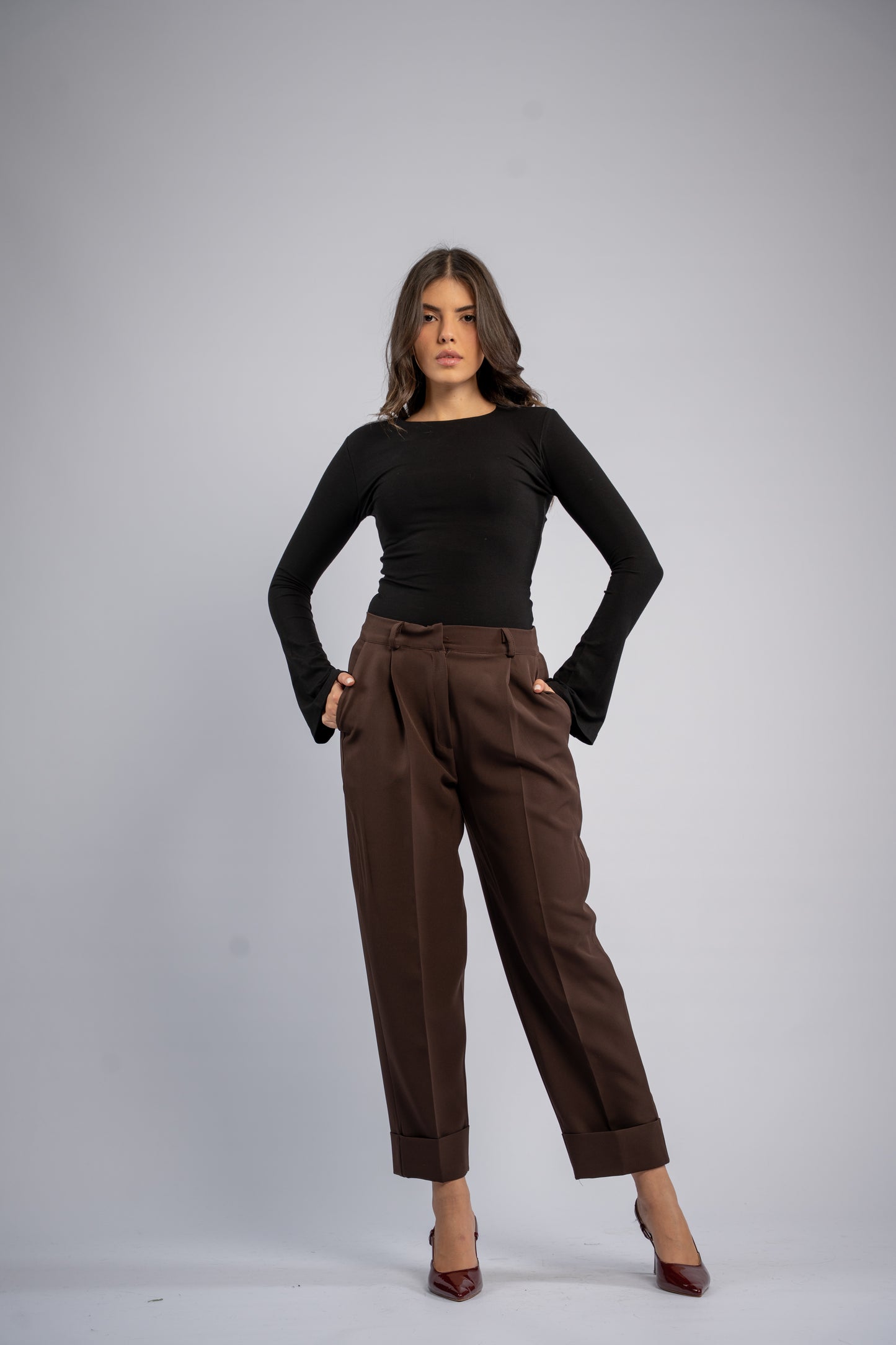Straight leg trousers