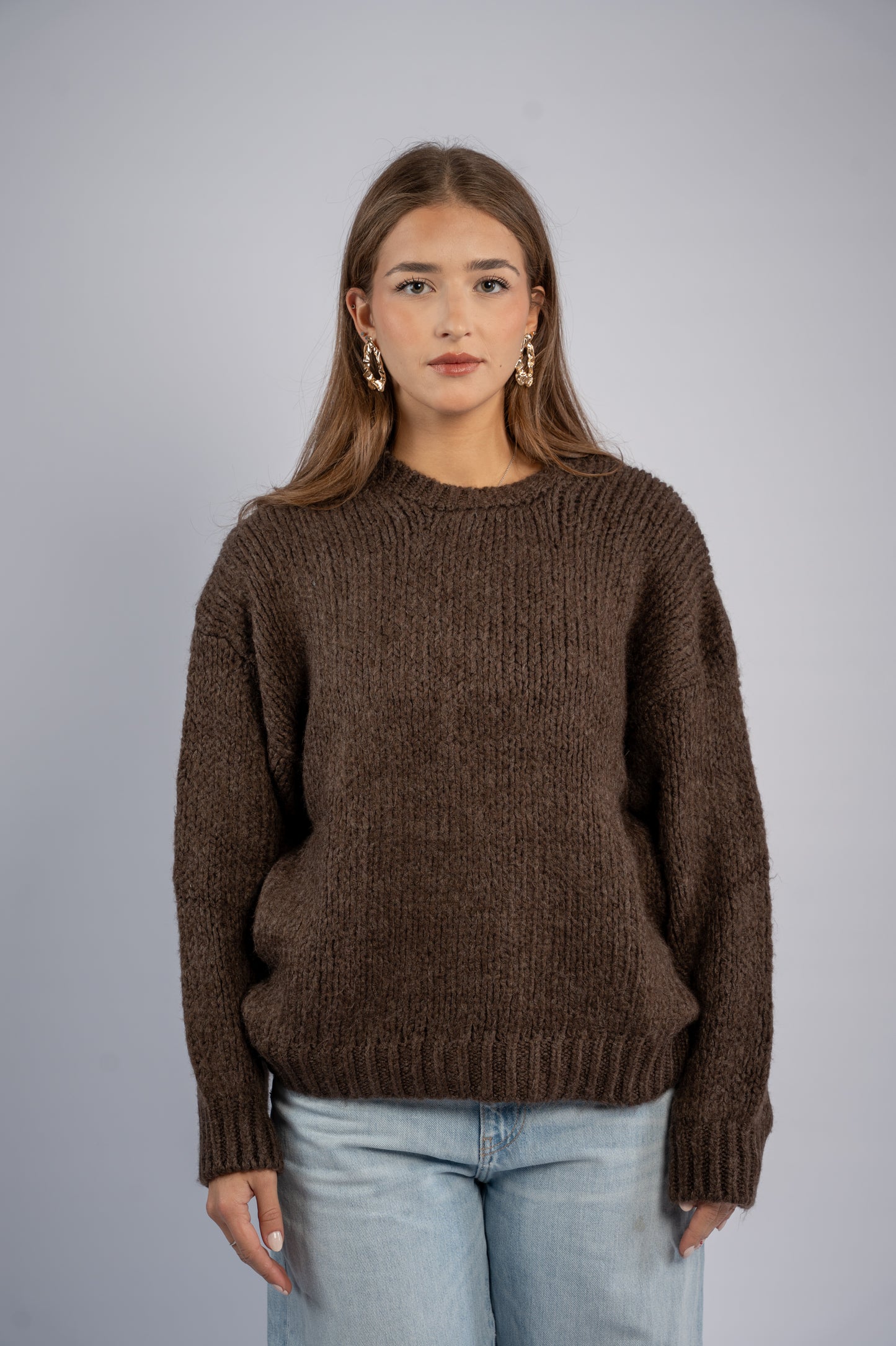 Oversized brown sweater