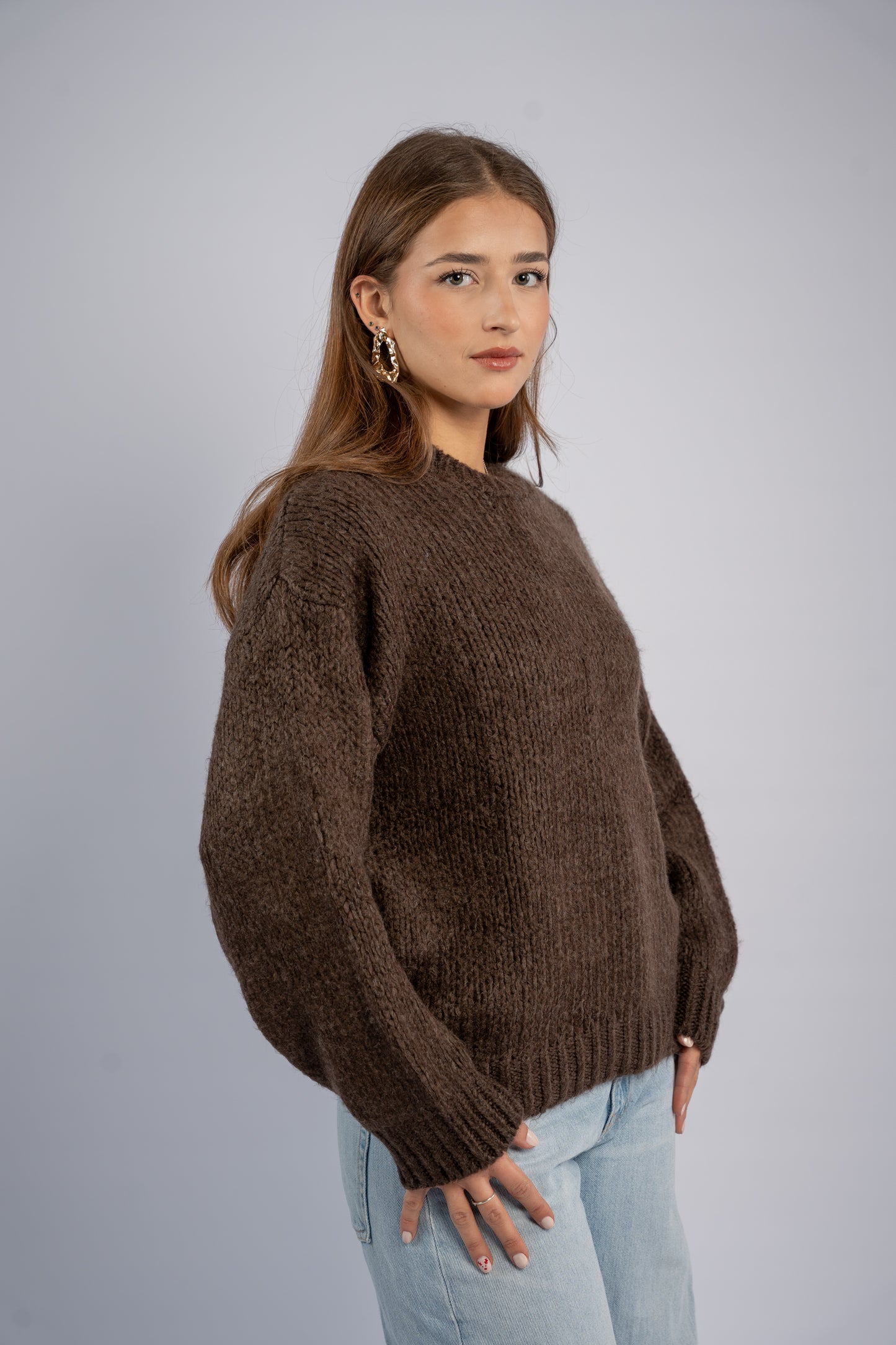 Oversized brown sweater