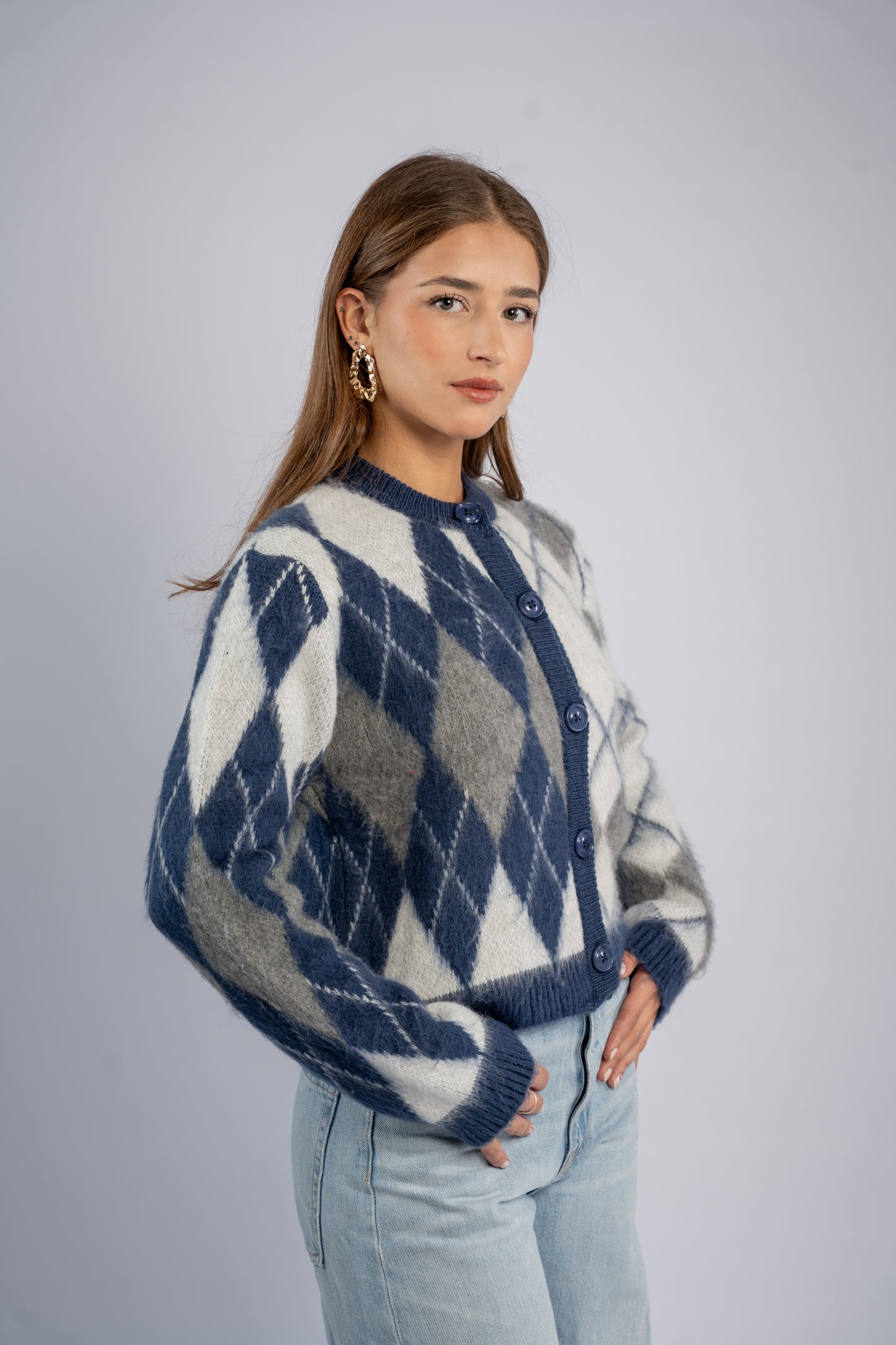 Argyle cardigan