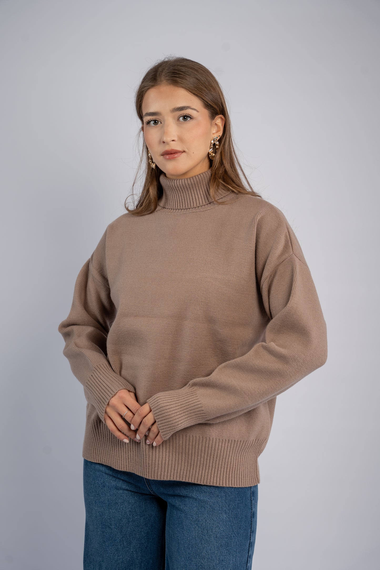 Turtle neck knit top