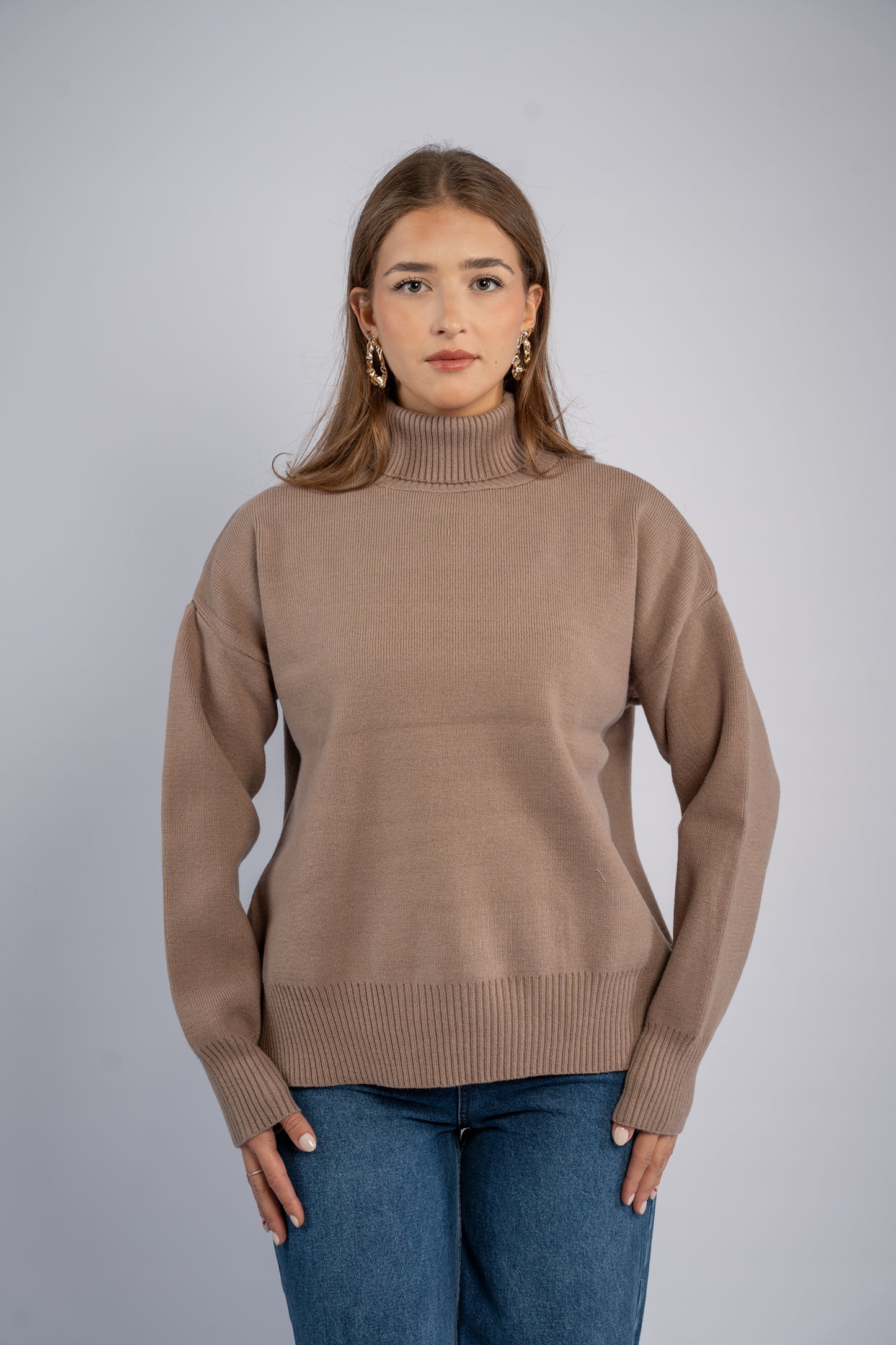 Turtle neck knit top