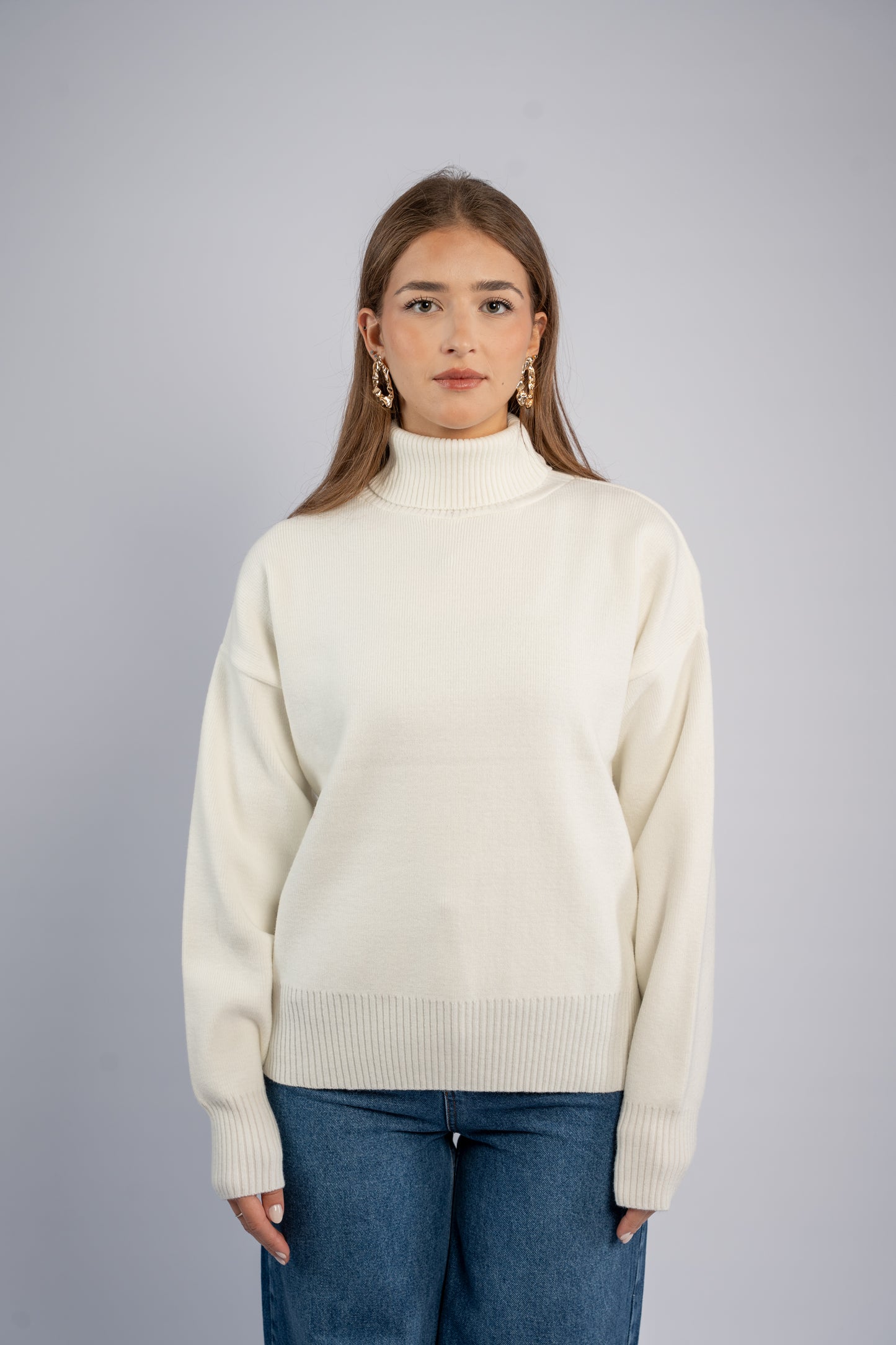 Turtle neck knit top