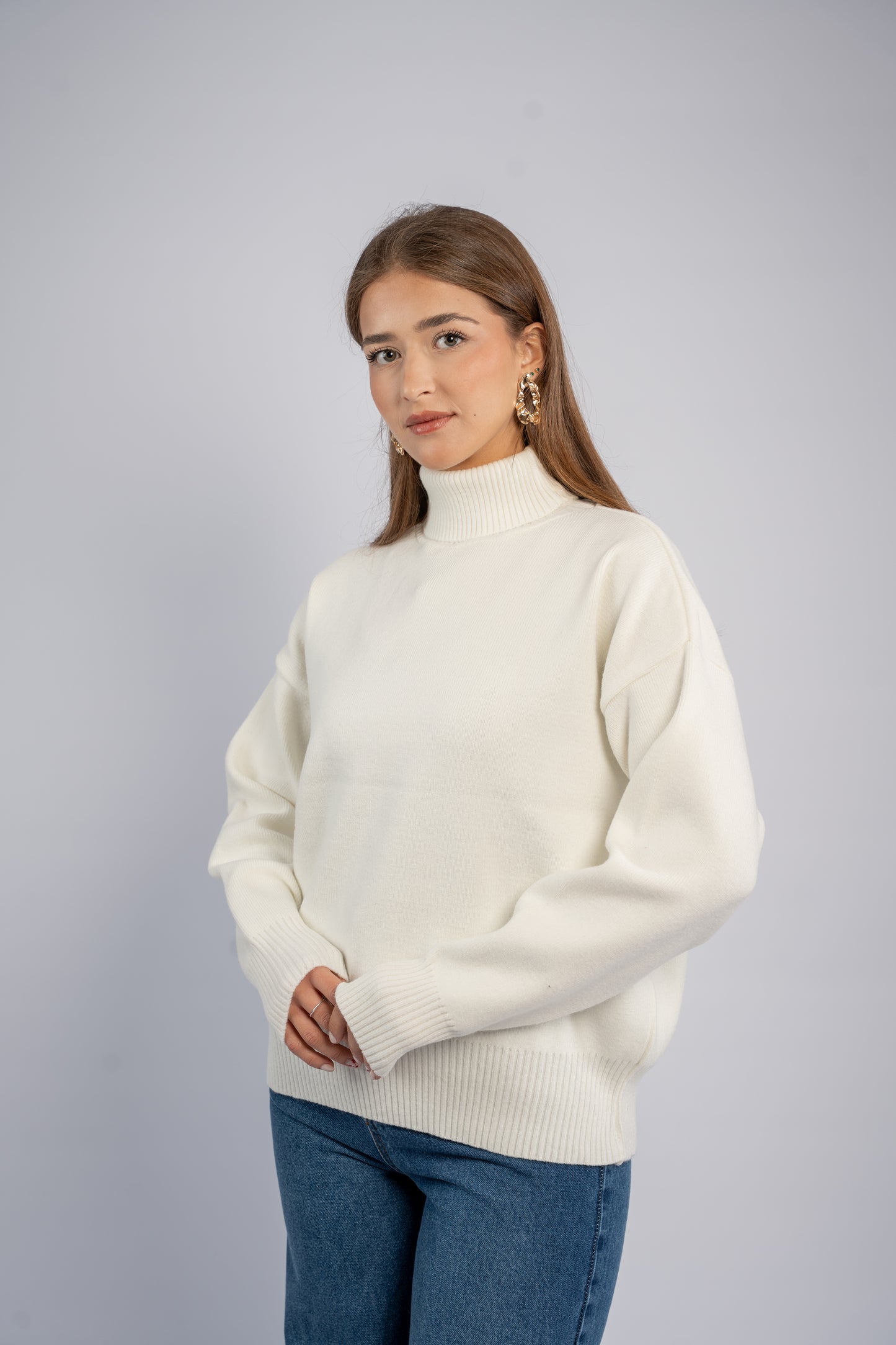 Turtle neck knit top