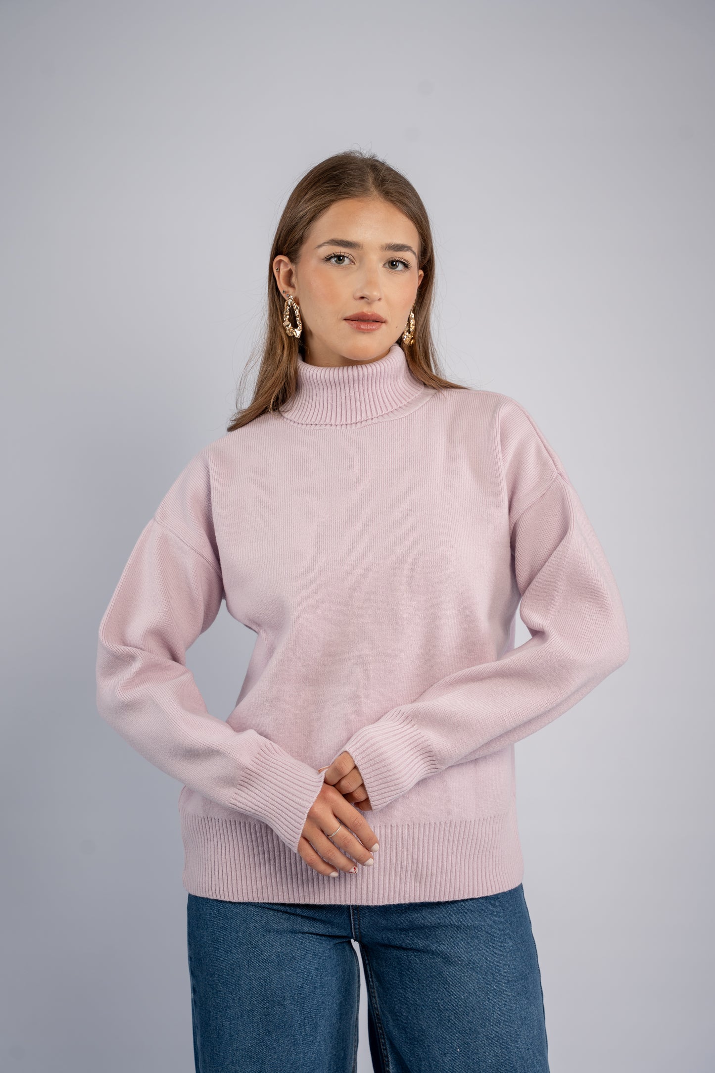 Turtle neck knit top