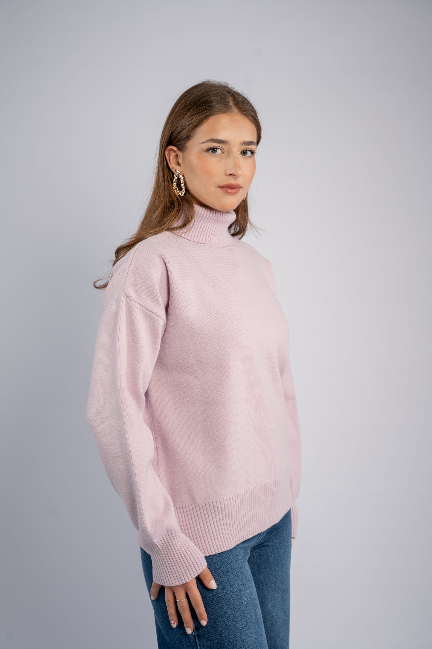 Turtle neck knit top