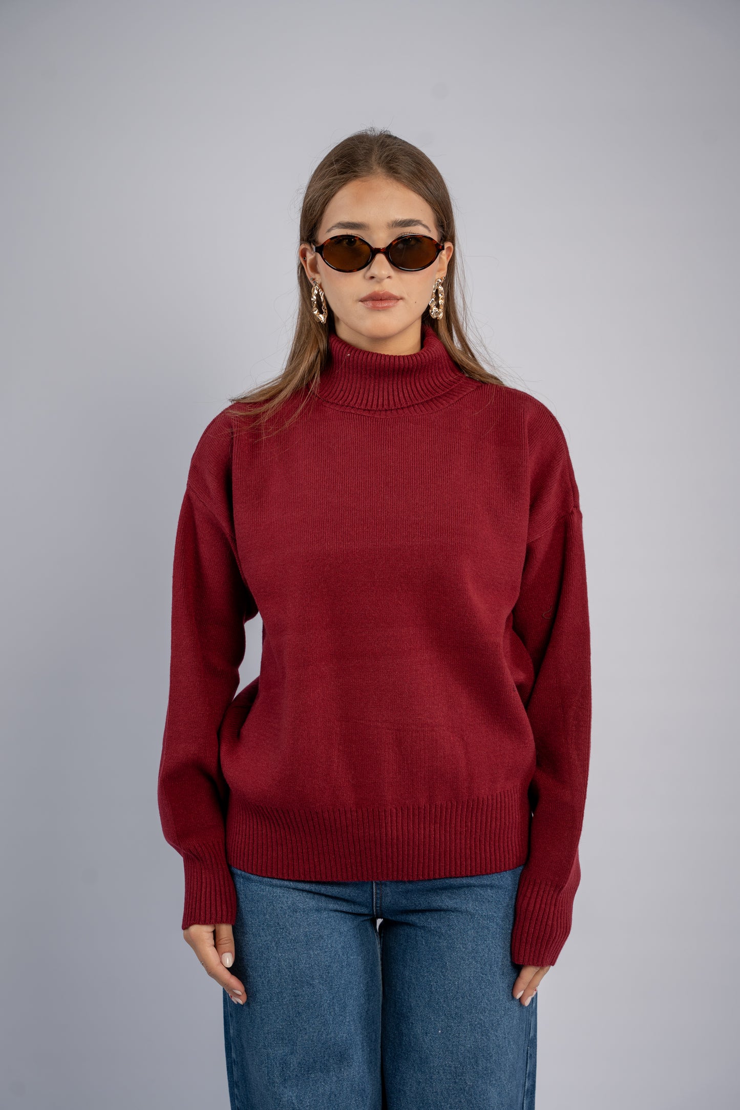 Turtle neck knit top