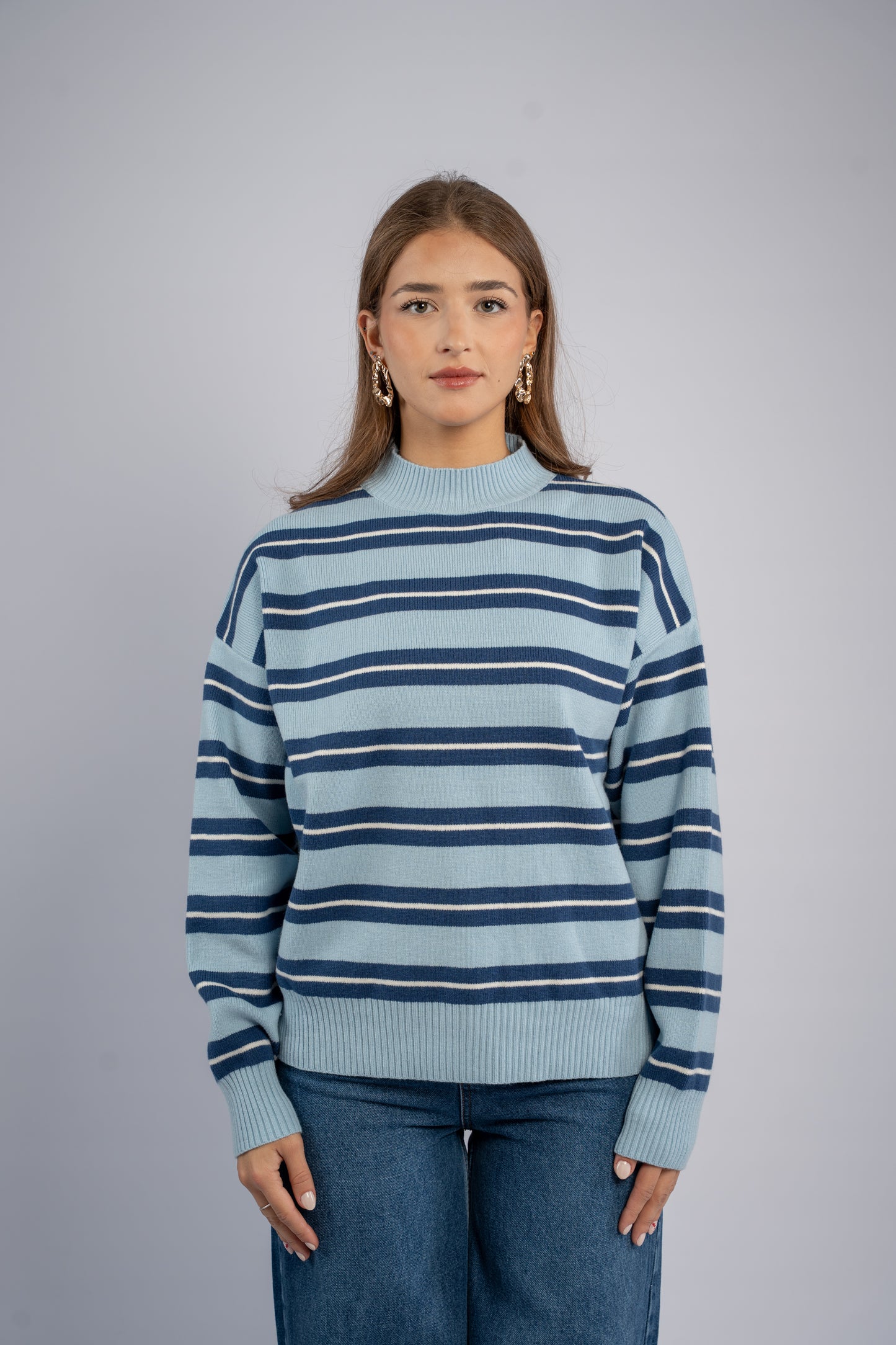 Striped knit top 001