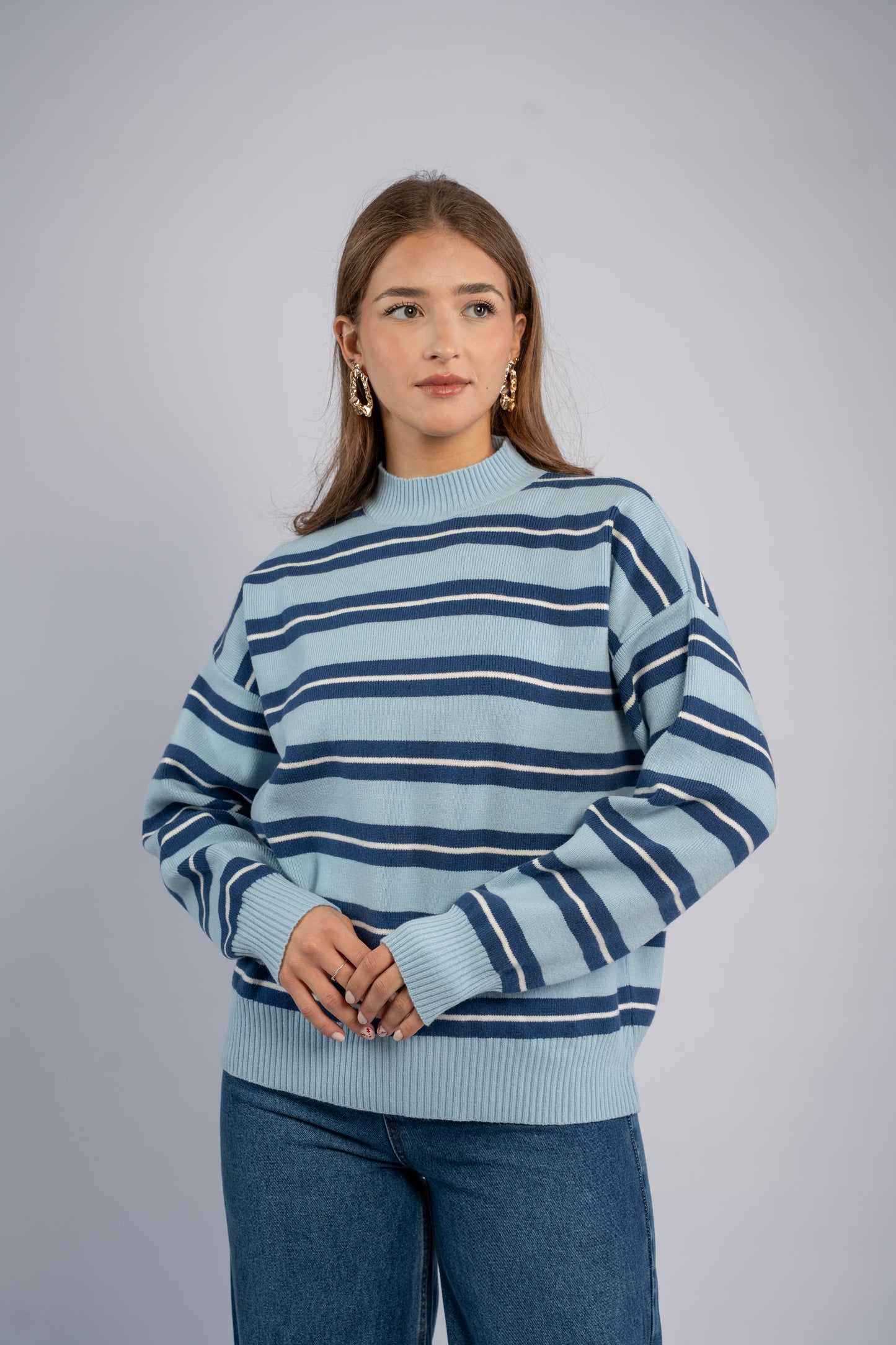 Striped knit top 001