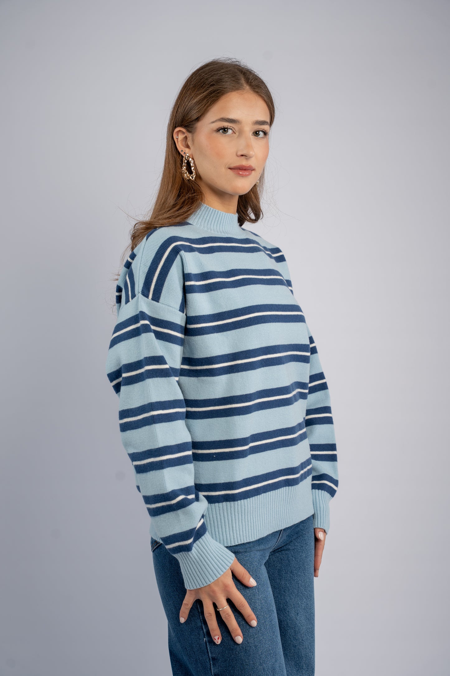 Striped knit top 001