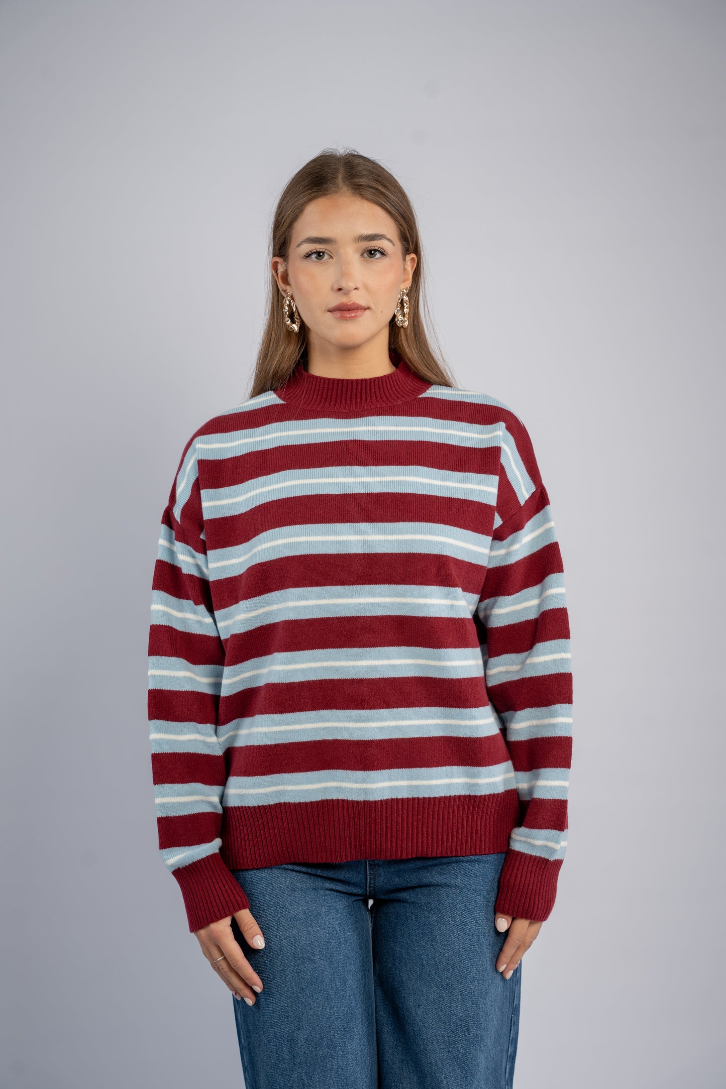 Striped knit top 001