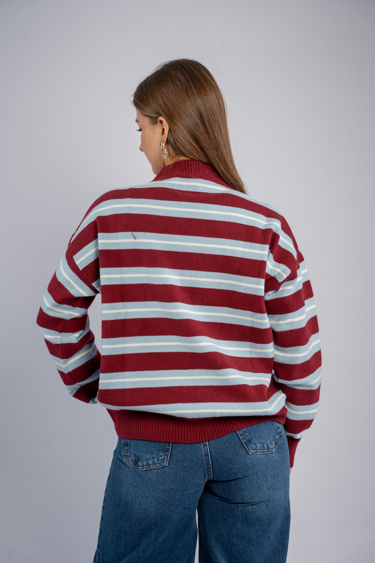 Striped knit top 001