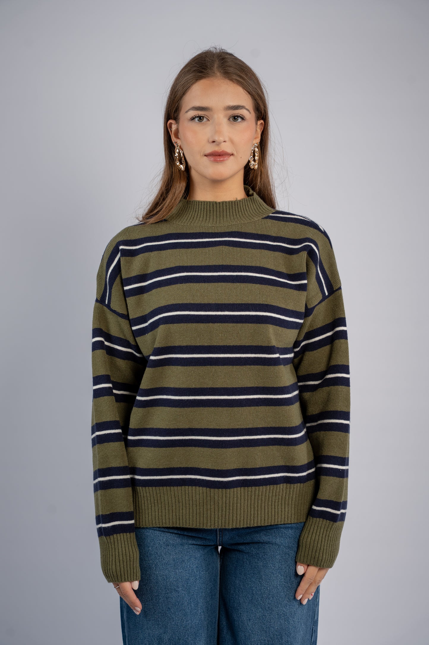 Striped knit top 001