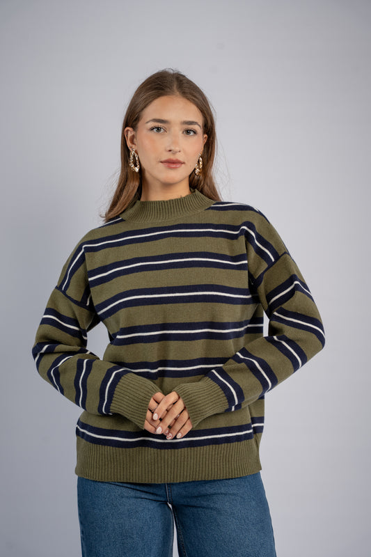 Striped knit top 001