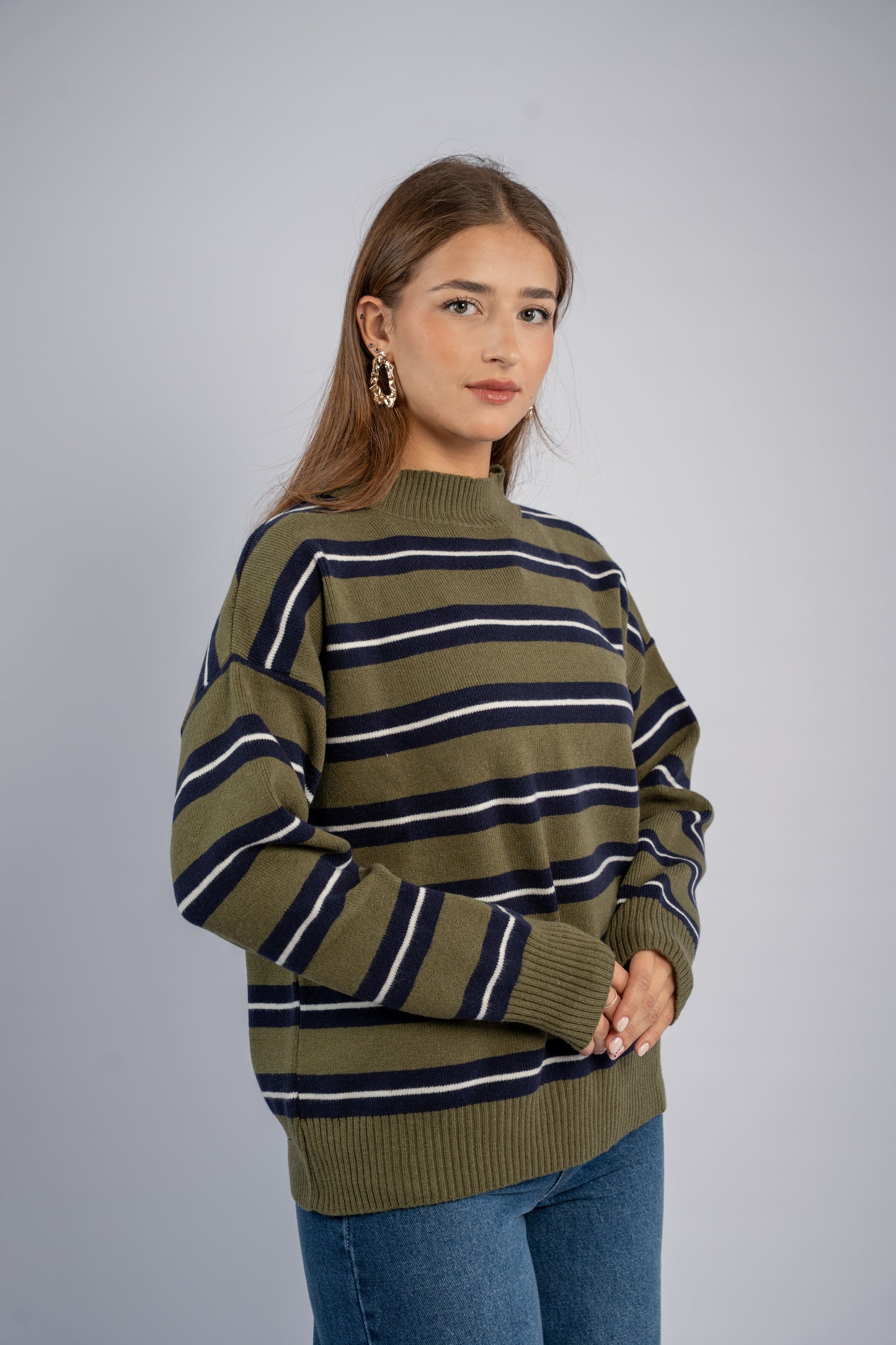 Striped knit top 001