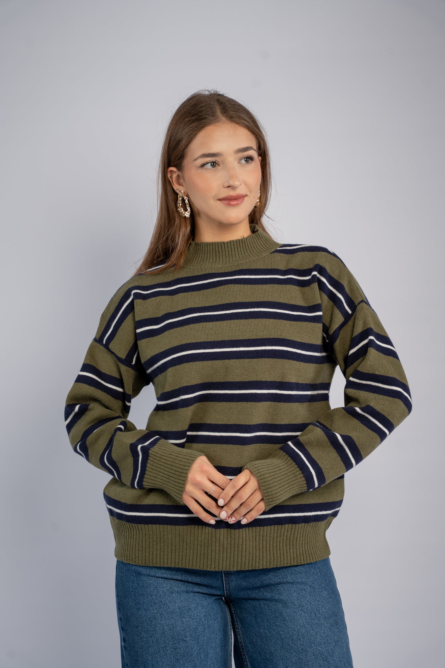 Striped knit top 001