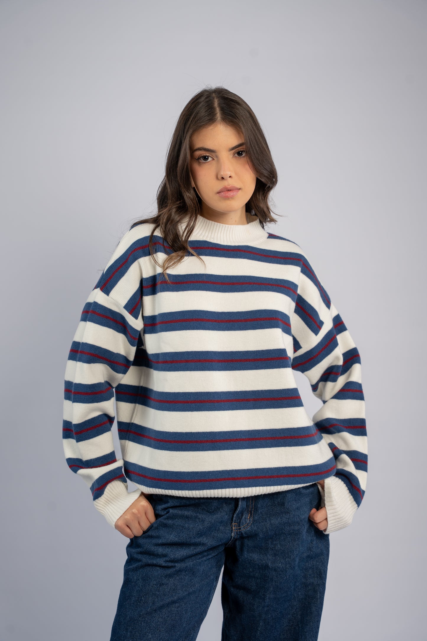 Striped knit top 001