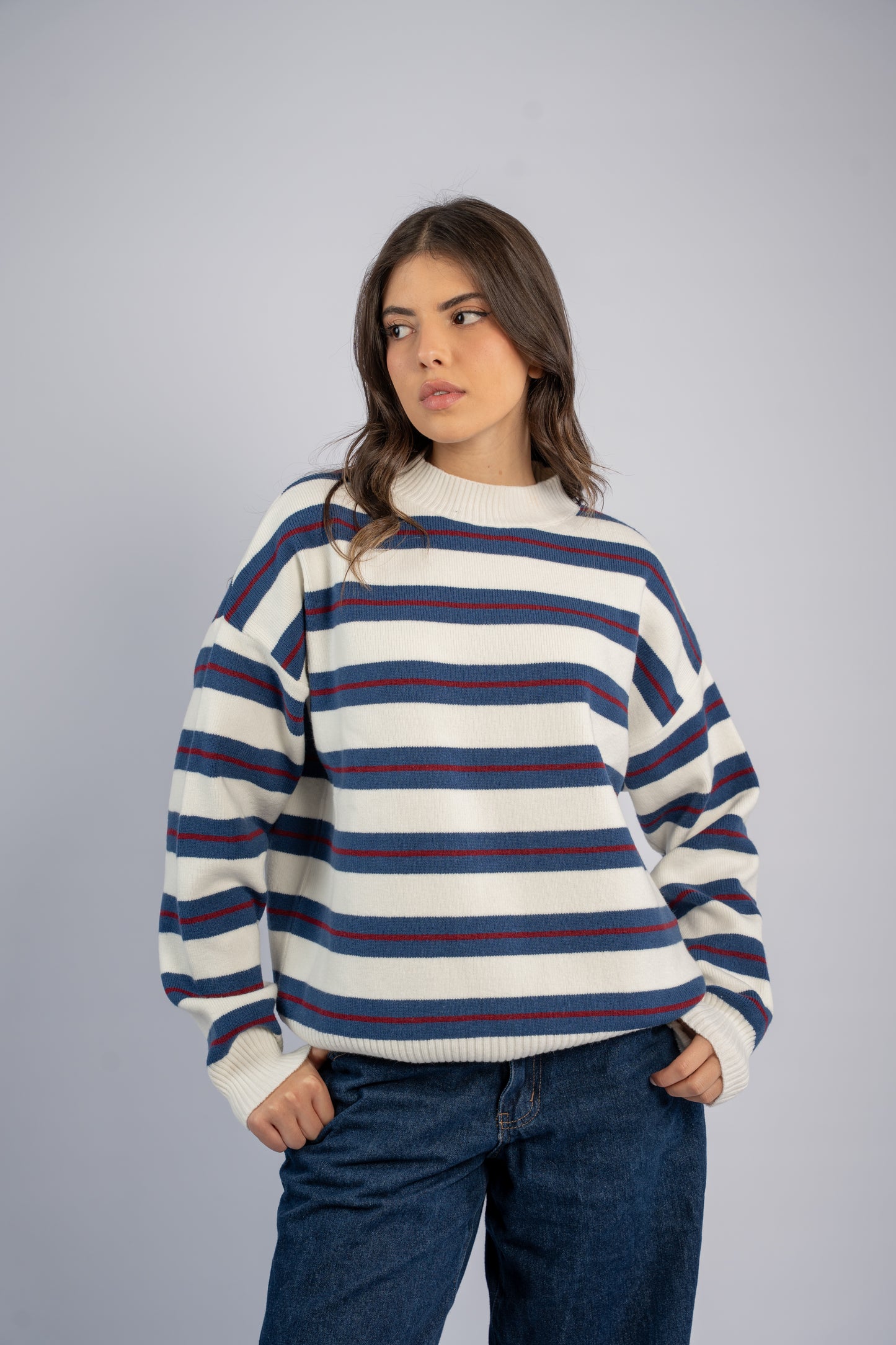 Striped knit top 001