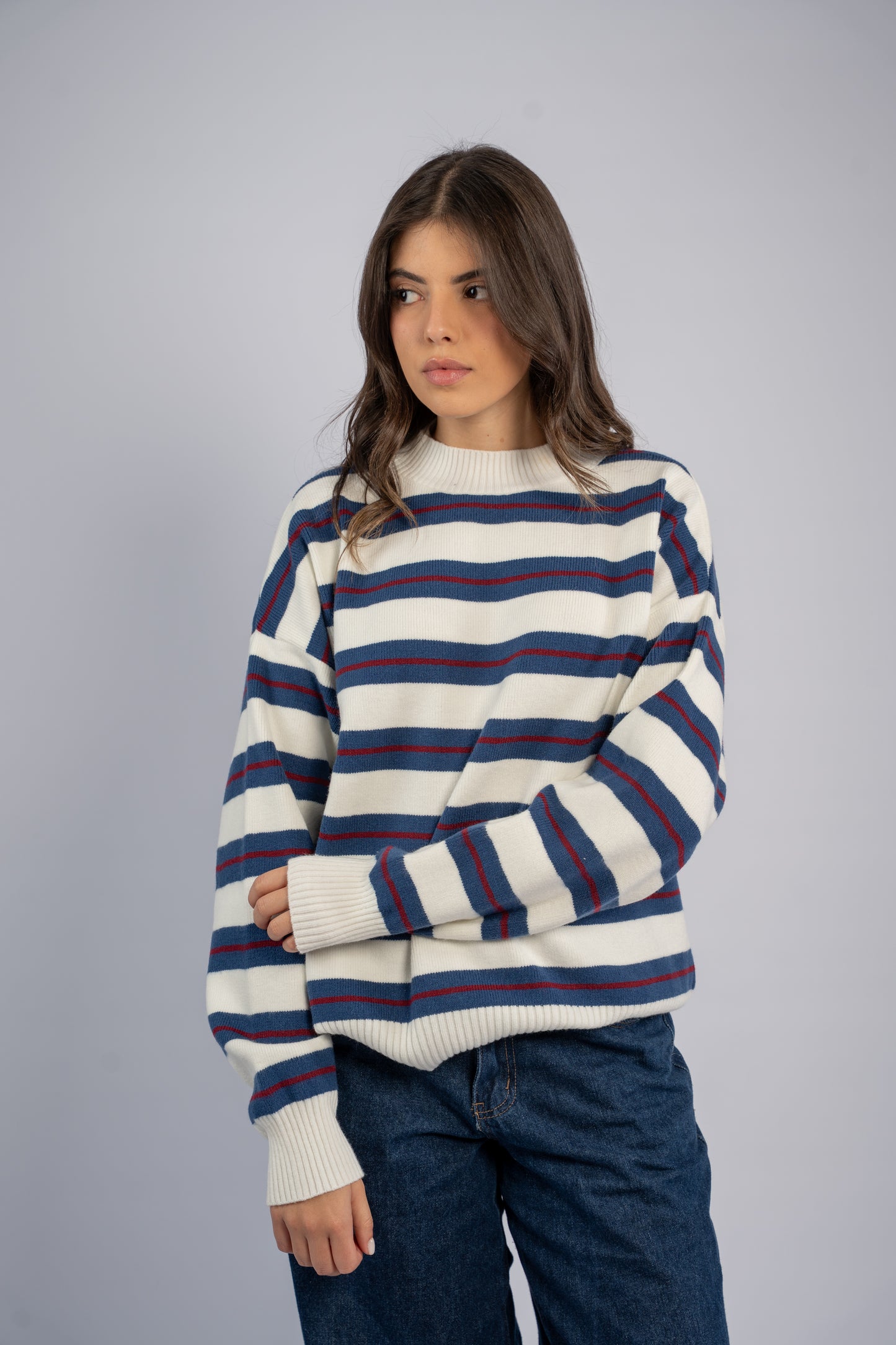 Striped knit top 001