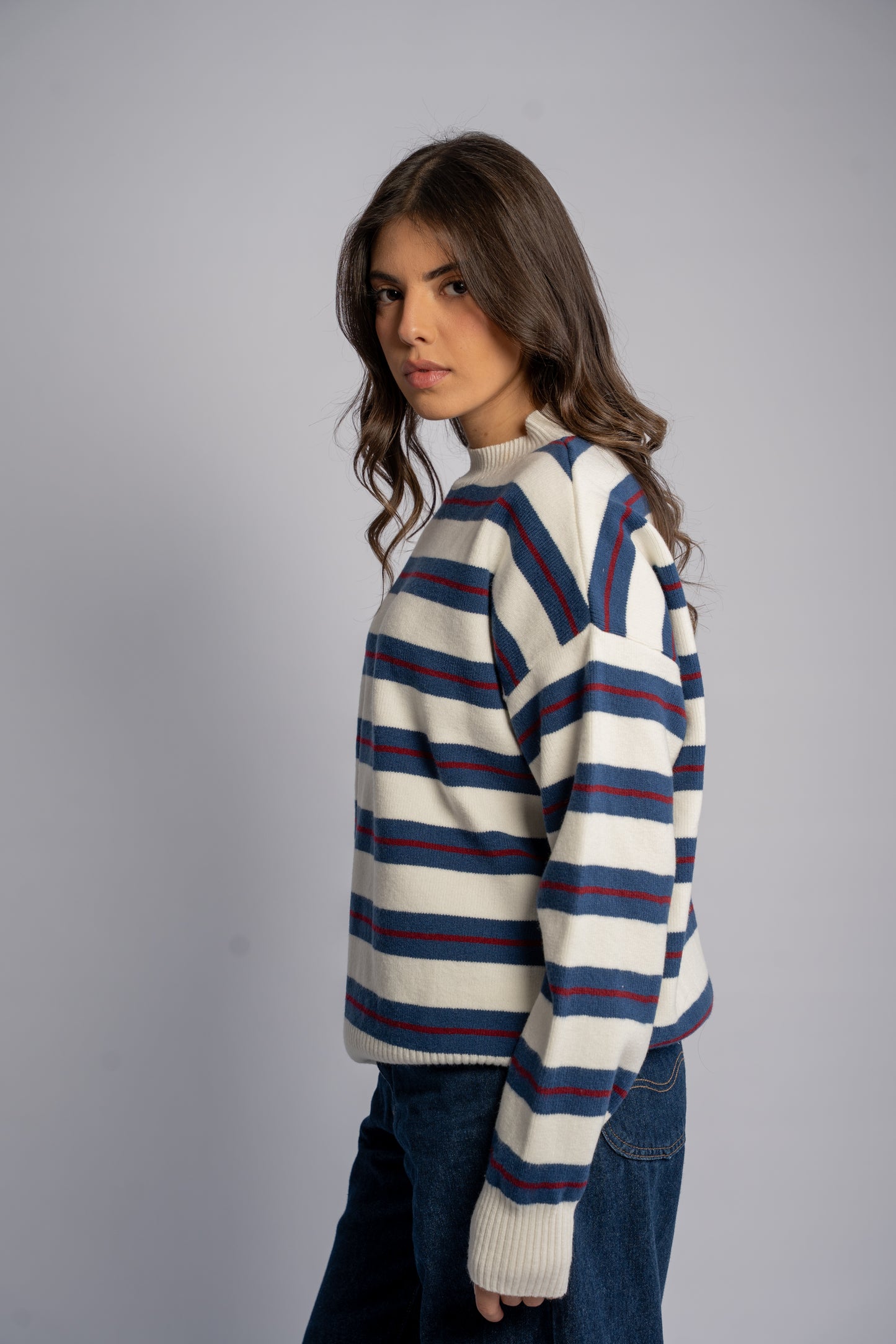 Striped knit top 001